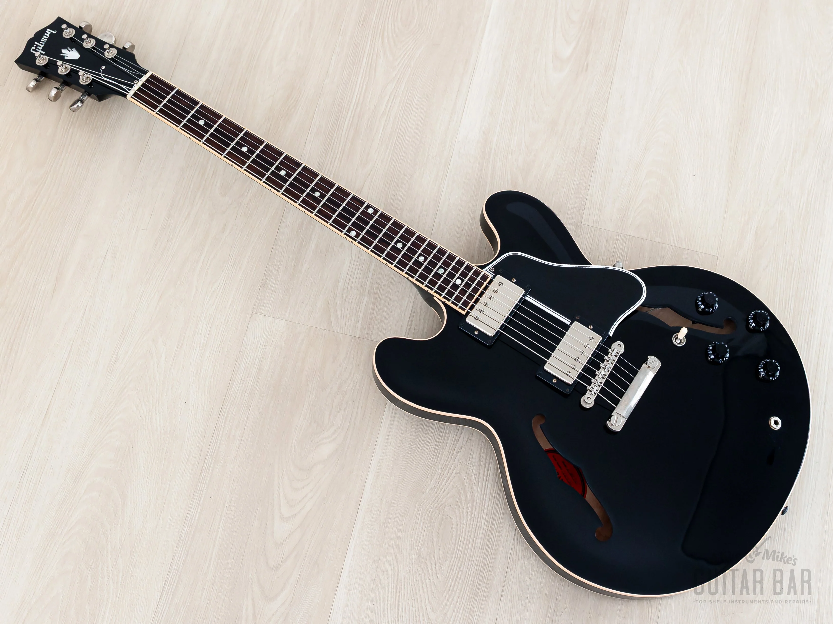 2011 Gibson Memphis Custom Shop ES-335 Dot Ebony w/ 57 Classic PAFs, COA & Case - Image 12