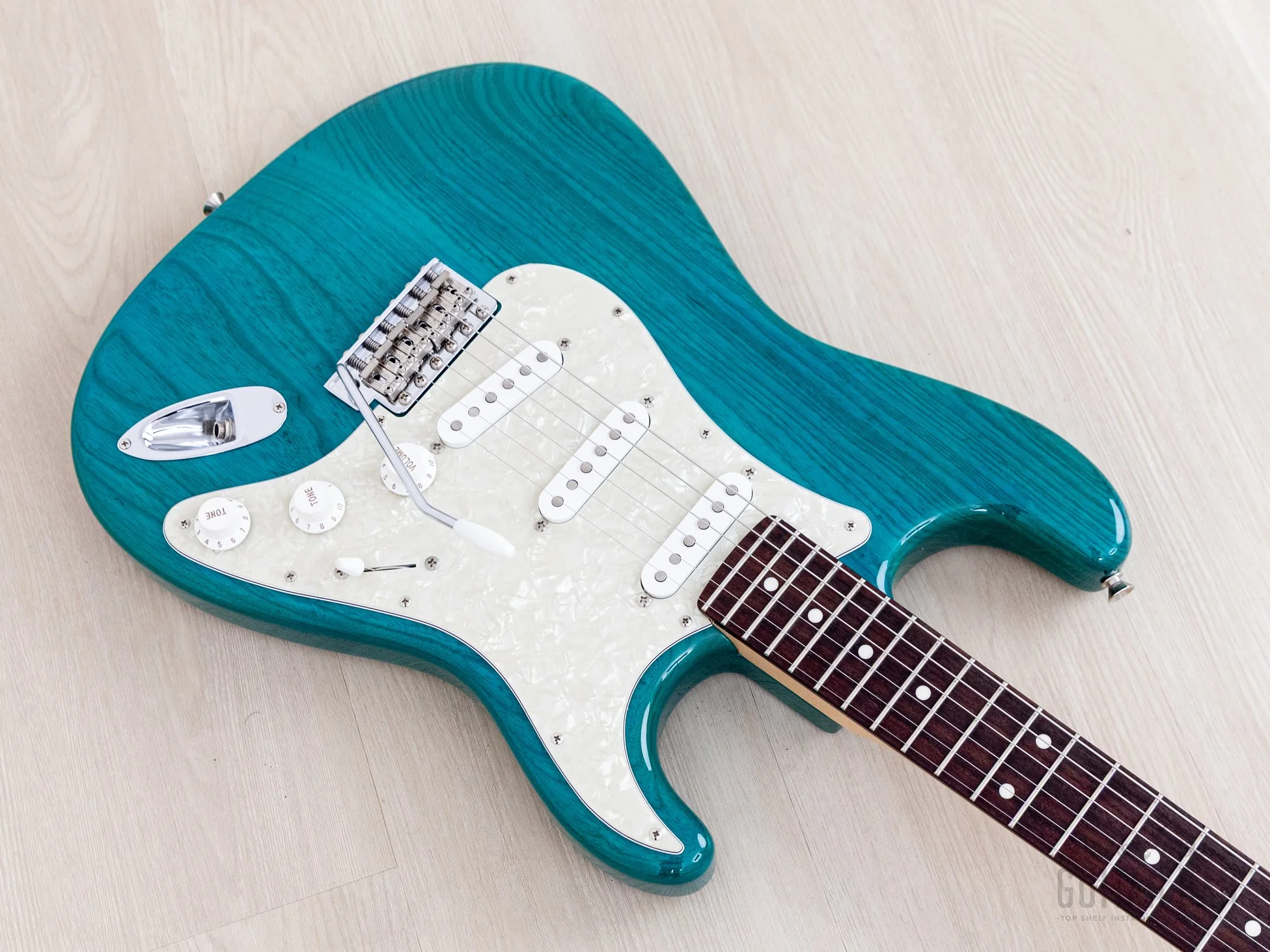 2012 Fender '62 Stratocaster ST62/ASH/MH Transparent Blue + Headstock Near-Mint, Japan MIJ - Image 8
