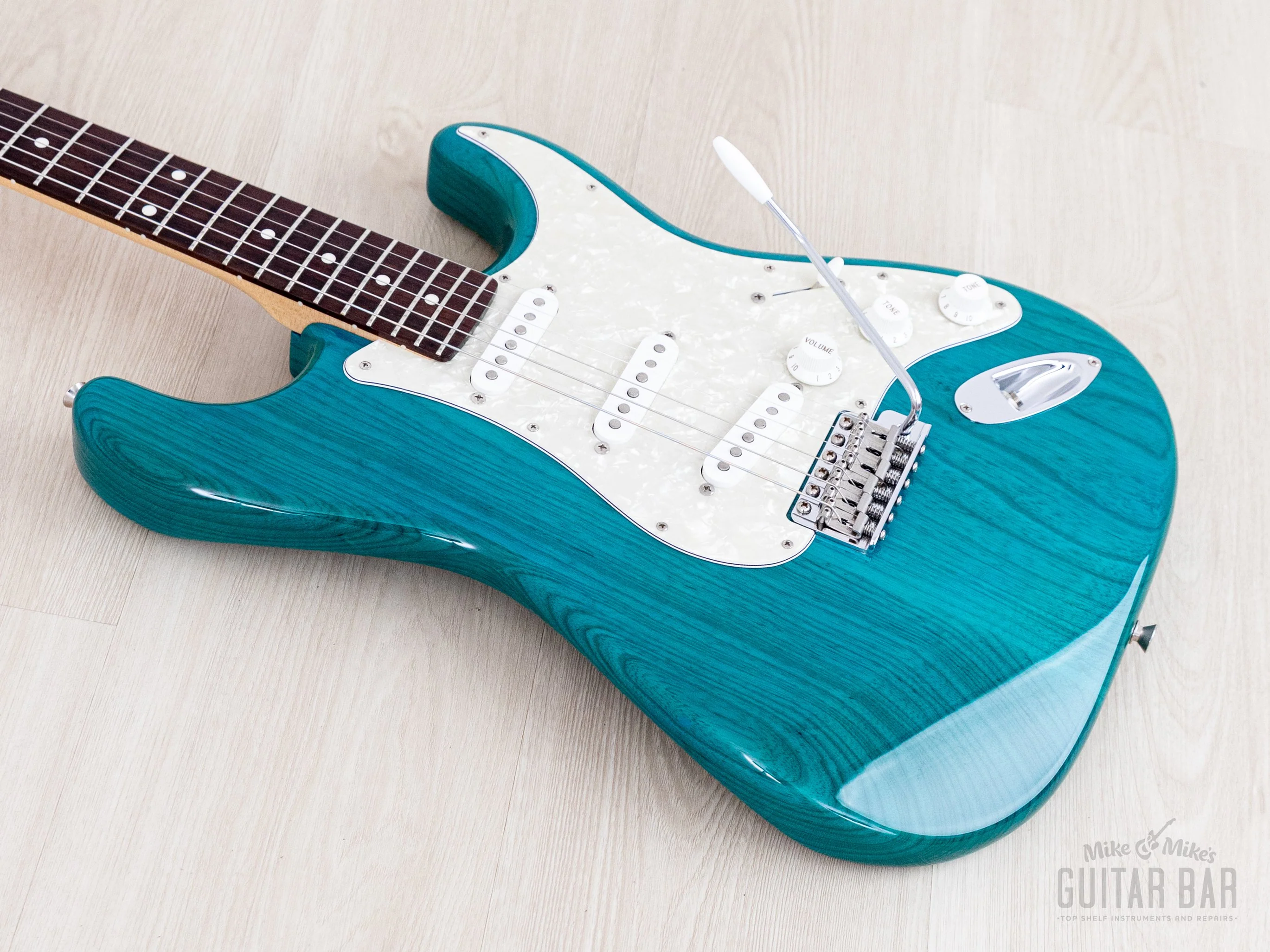2012 Fender '62 Stratocaster ST62/ASH/MH Transparent Blue + Headstock Near-Mint, Japan MIJ - Image 9
