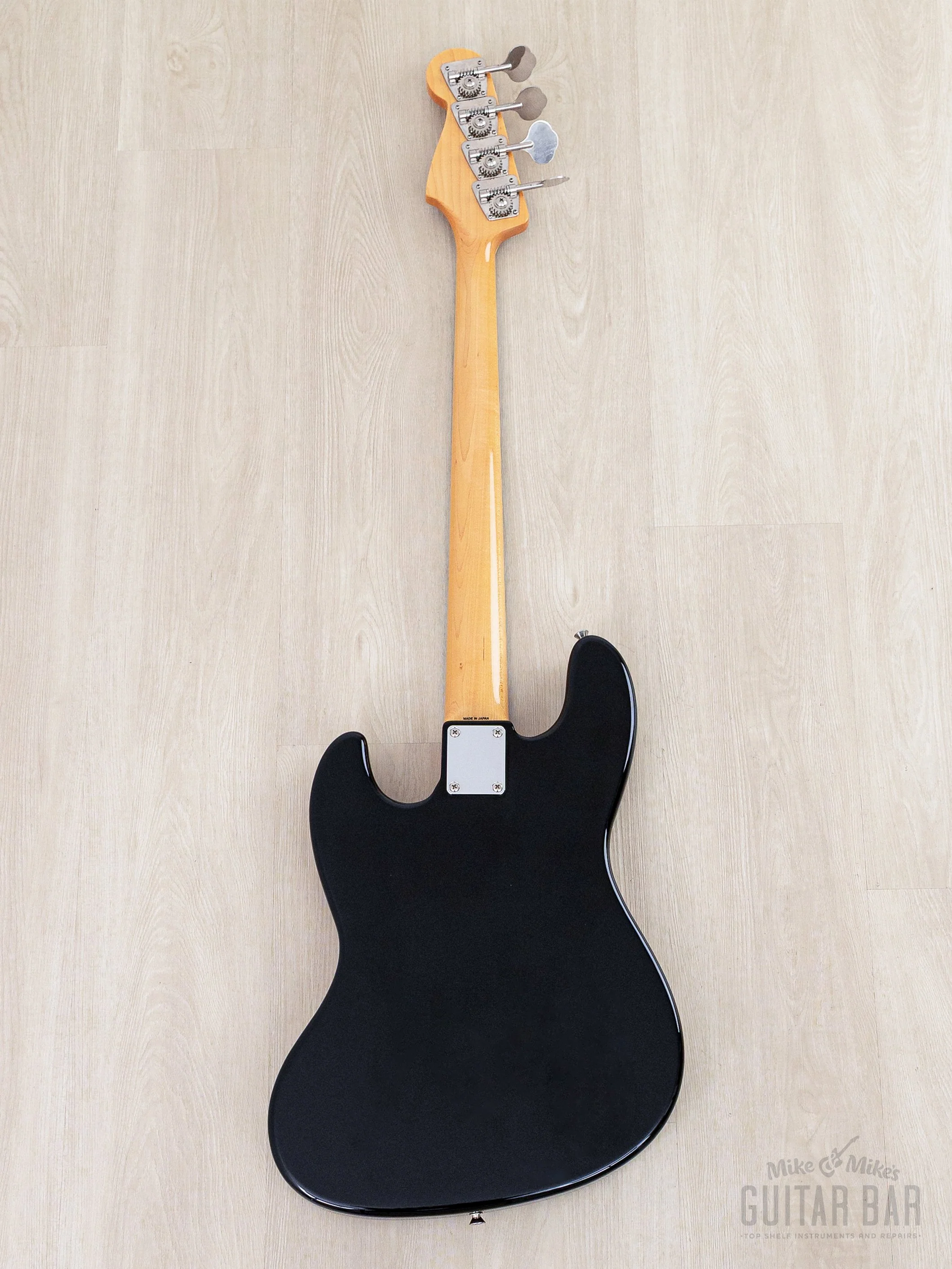 2012 Fender Jazz Bass JB/HO Semi-Hollow Mahogany Body Black, Blocks & Binding, Japan MIJ - Image 3