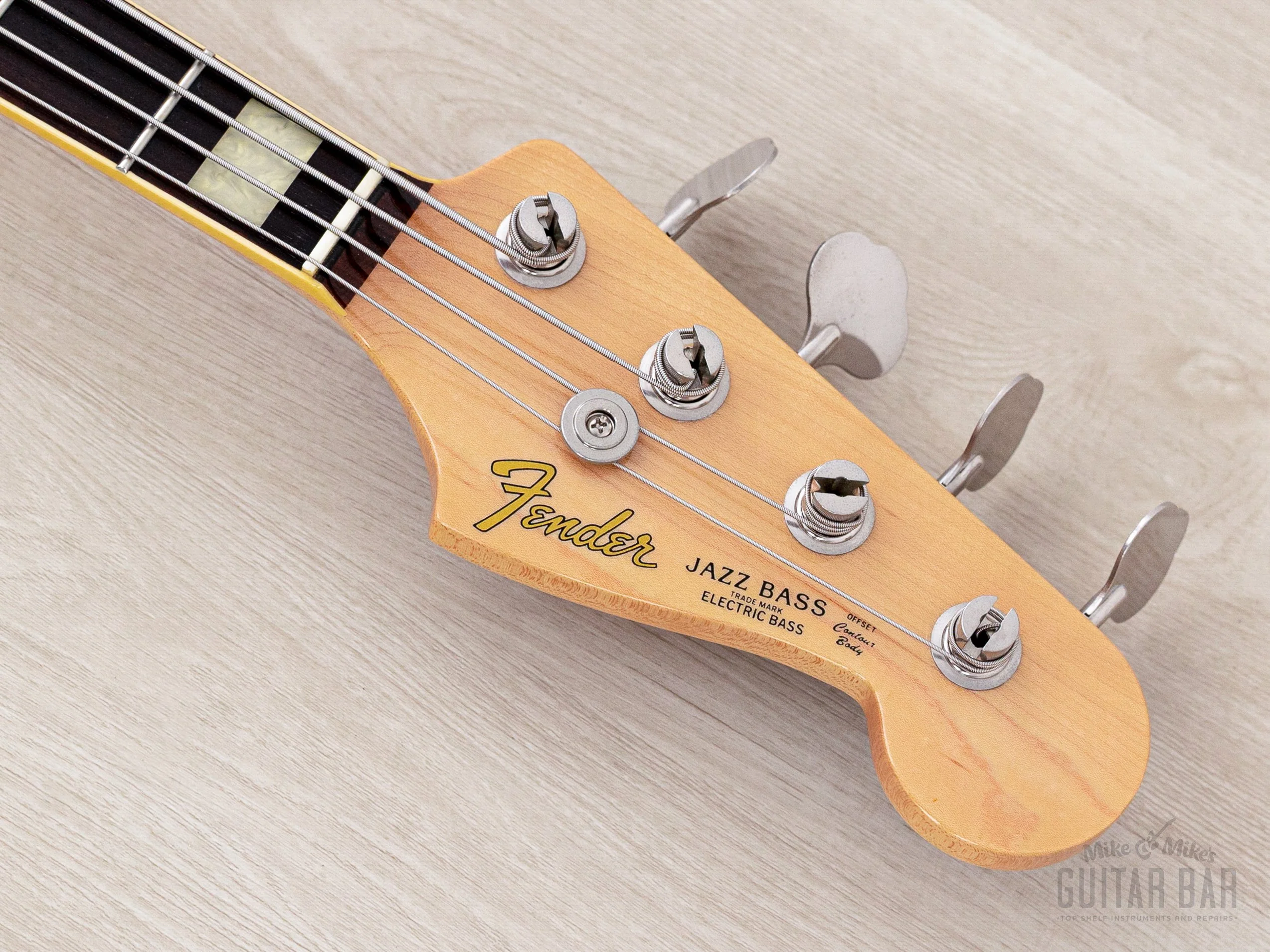 2012 Fender Jazz Bass JB/HO Semi-Hollow Mahogany Body Black, Blocks & Binding, Japan MIJ - Image 4