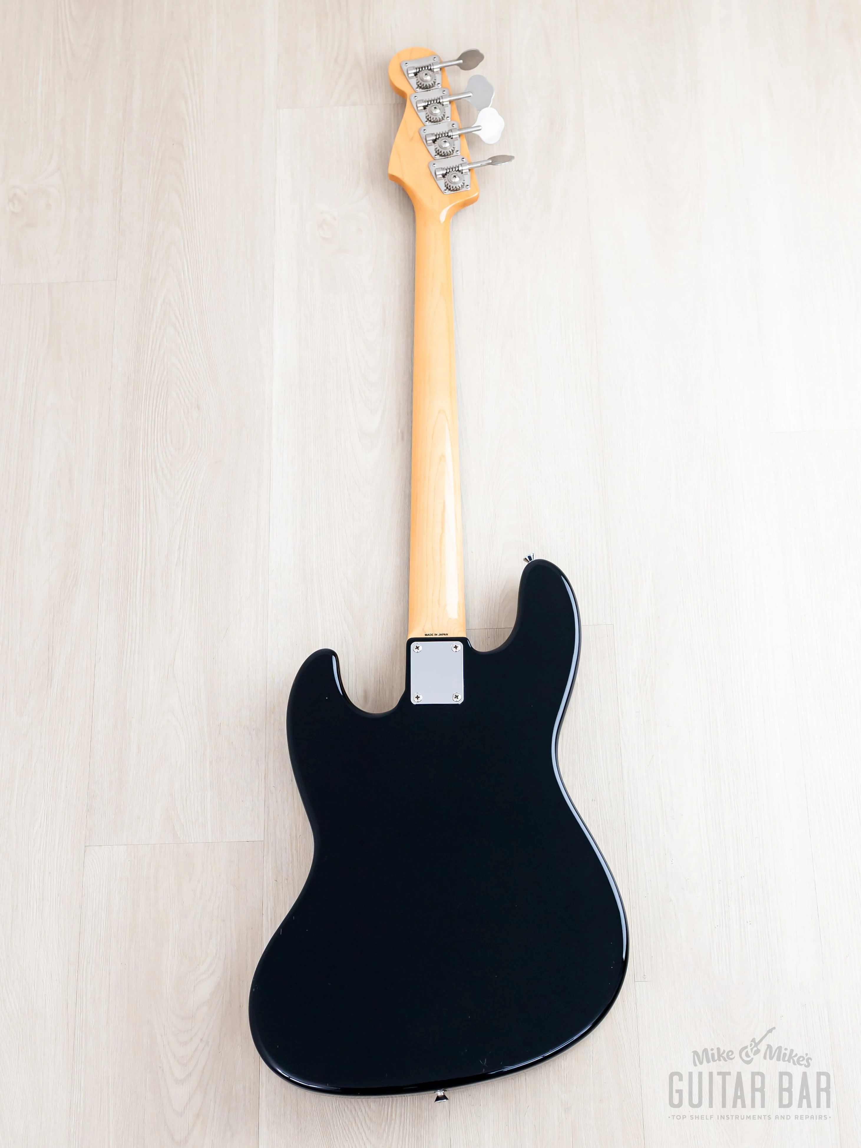 2012 Fender Jazz Bass JB/HO Semi-Hollow Mahogany Body Black, Blocks & Binding, Japan MIJ - Image 3