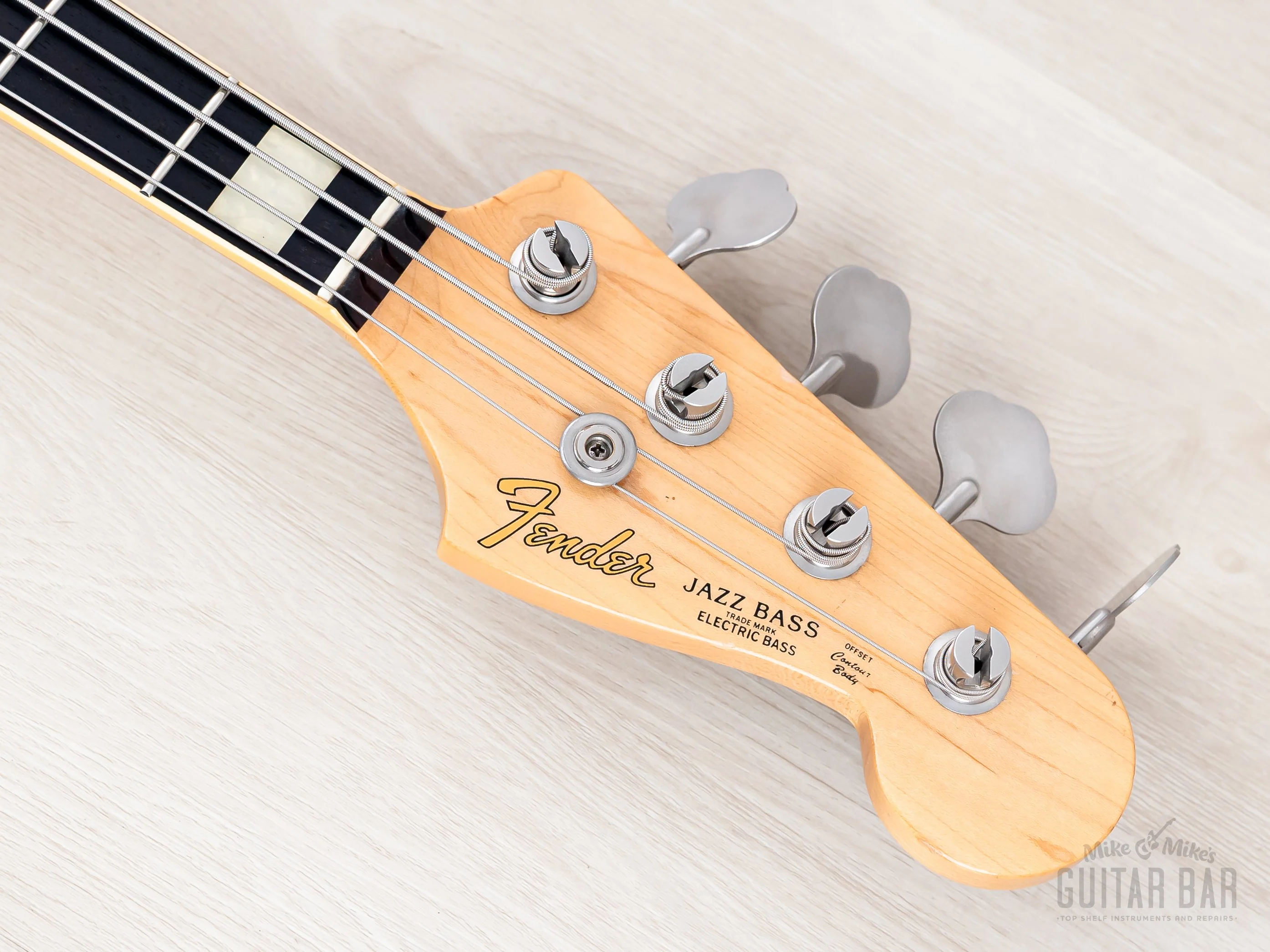 2012 Fender Jazz Bass JB/HO Semi-Hollow Mahogany Body Black, Blocks & Binding, Japan MIJ - Image 4