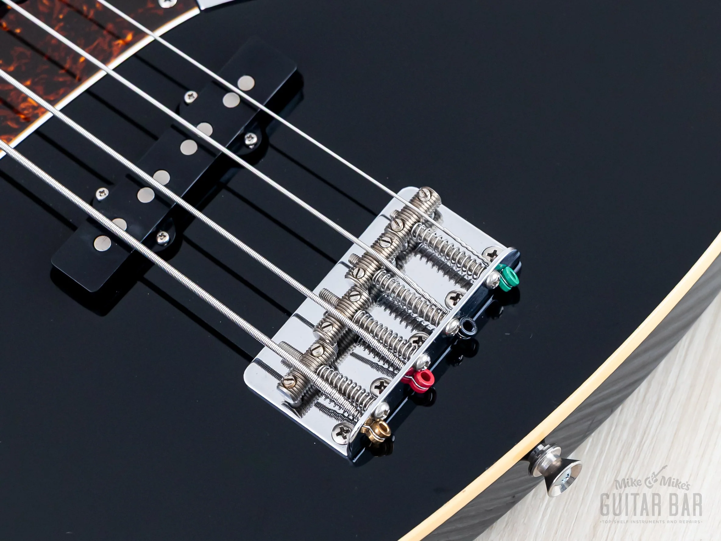 2012 Fender Jazz Bass JB/HO Semi-Hollow Mahogany Body Black, Blocks & Binding, Japan MIJ - Image 8