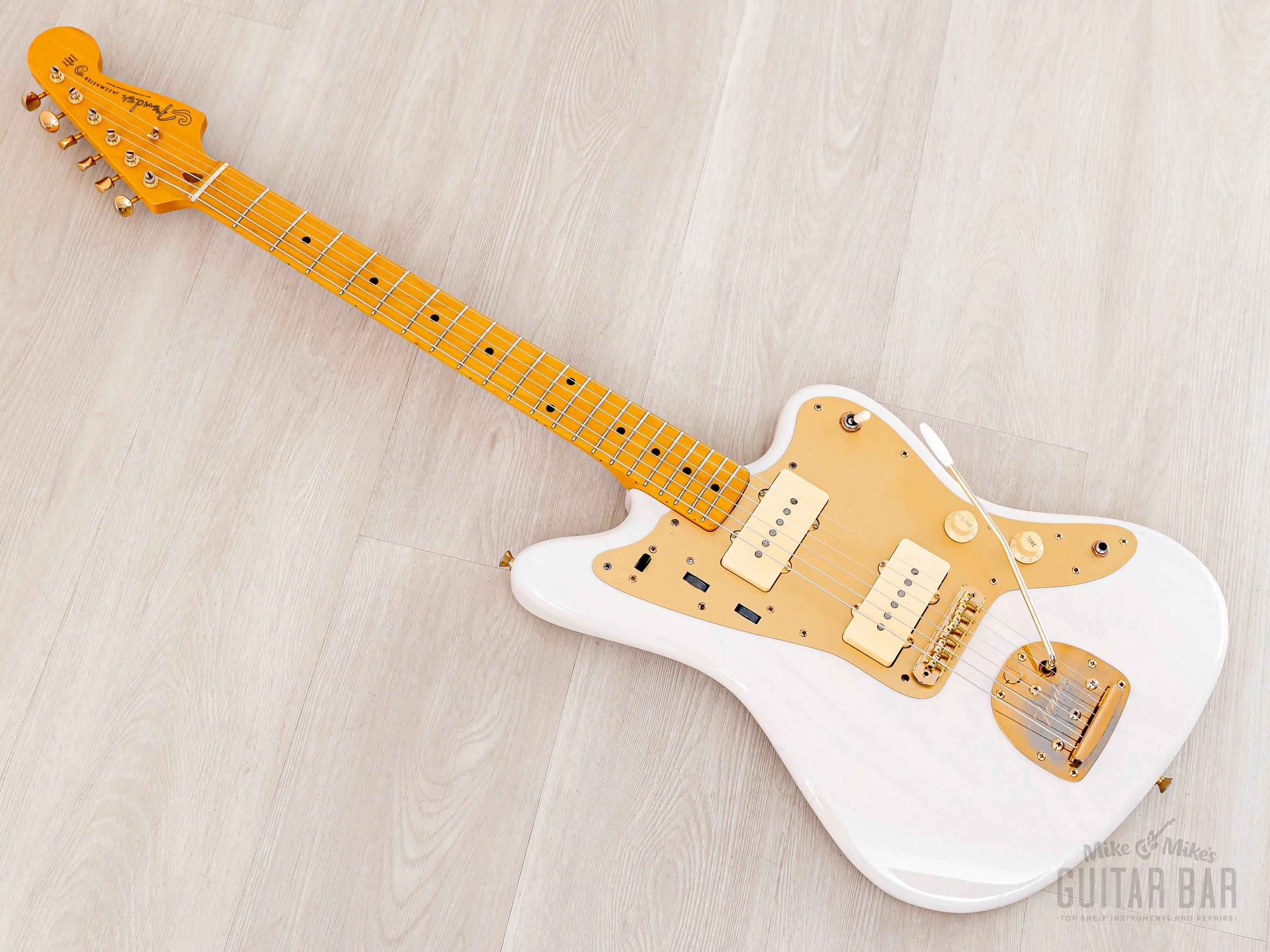 2012 Fender Jazzmaster '58 Vintage Reissue FSR Gold Guard JM66G Blonde w/ Maple Fretboard, 1 of 30 Japan MIJ - Image 12