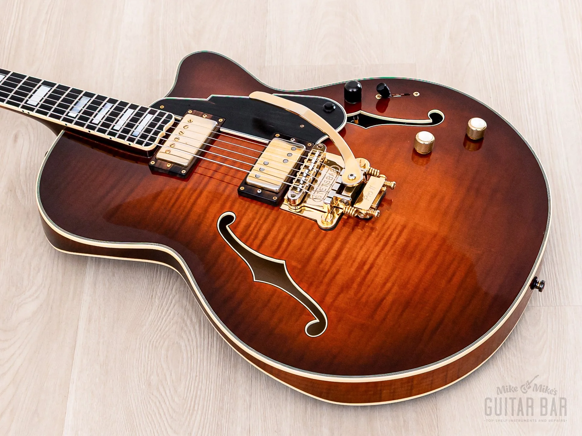 2012 Koll New Rose Custom One-Off Semi-Hollow Electric Guitar Sunburst w/ Case - Image 10