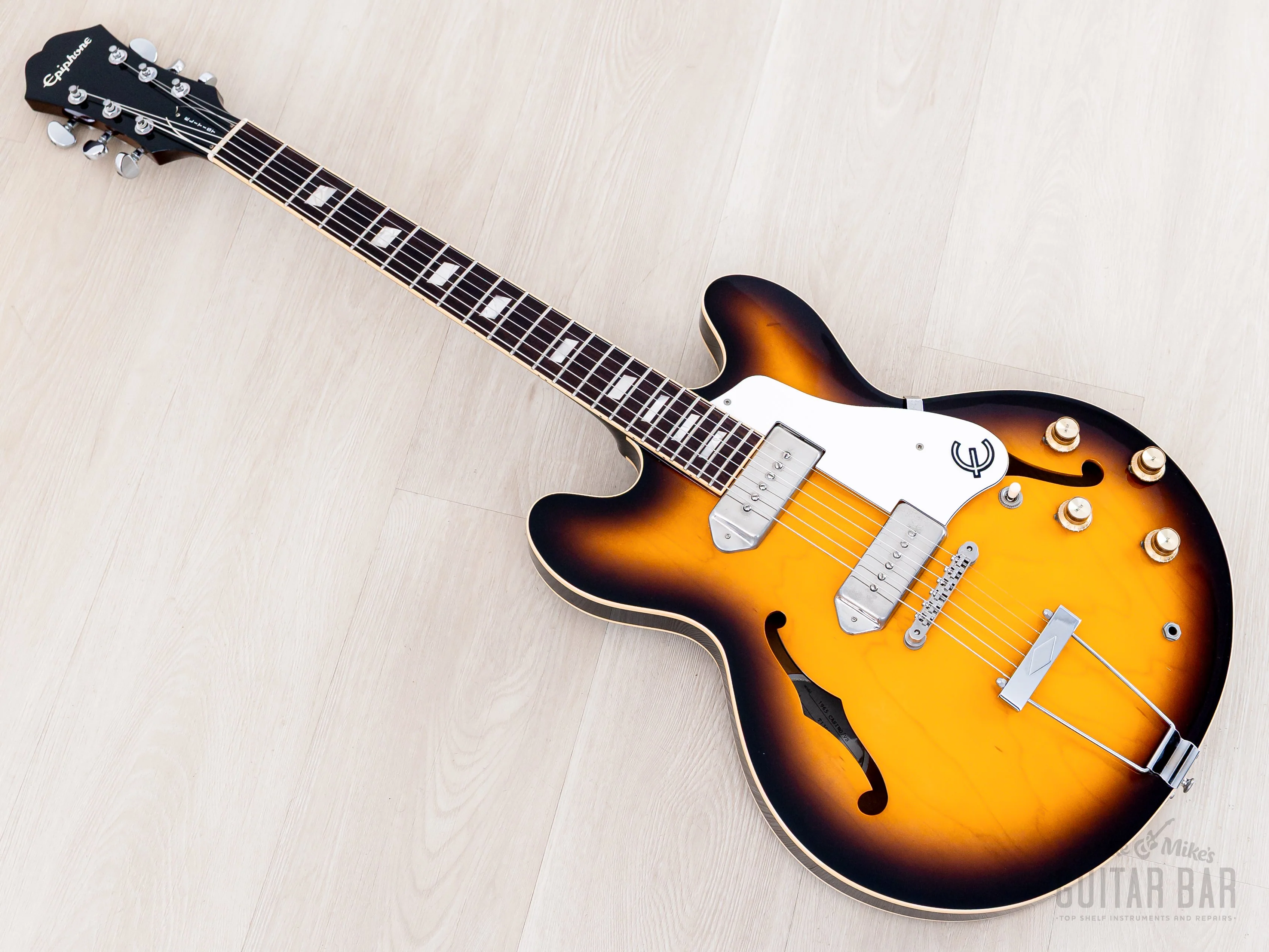 2013 Epiphone Elitist 1965 Casino Sunburst, Near-Mint w/ Case, Hangtags & Gibson P-90s, Japan - Image 12
