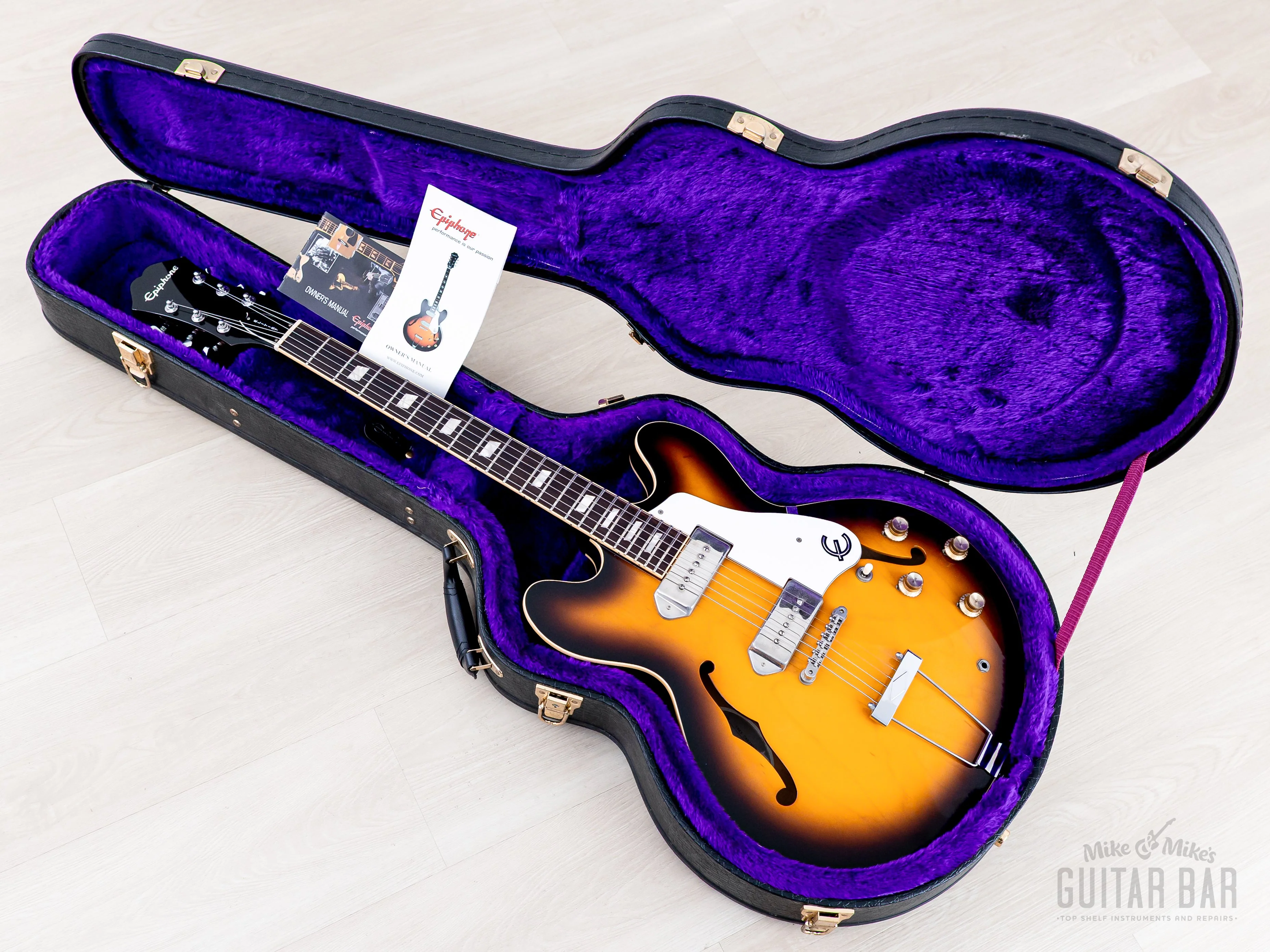 2013 Epiphone Elitist 1965 Casino Sunburst, Near-Mint w/ Case, Hangtags & Gibson P-90s, Japan - Image 17