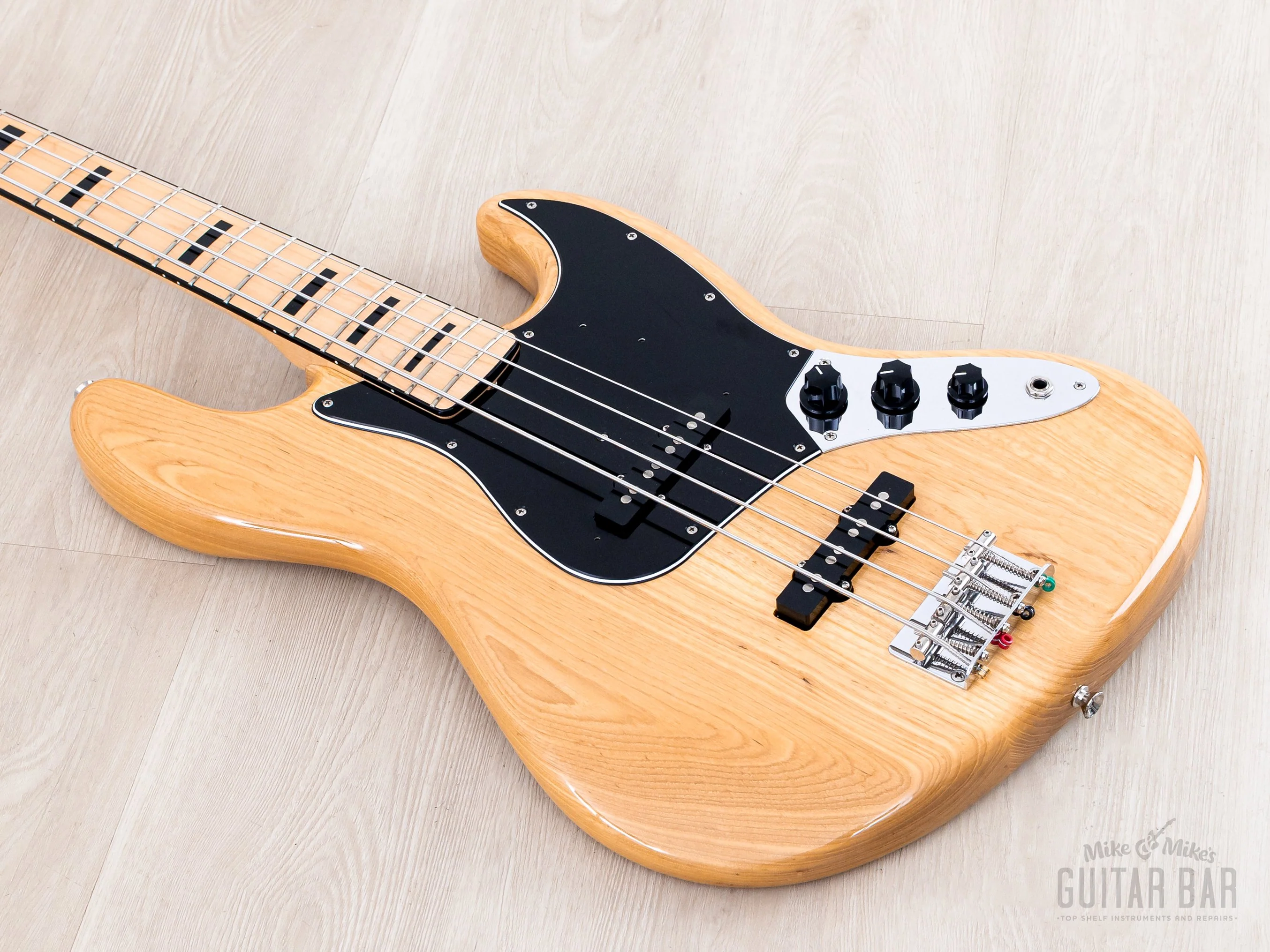 2013 Fender Jazz Bass '75 Vintage Reissue JB75 Natural Non-Catalog w/ Black Blocks + Binding, Japan MIJ - Image 10