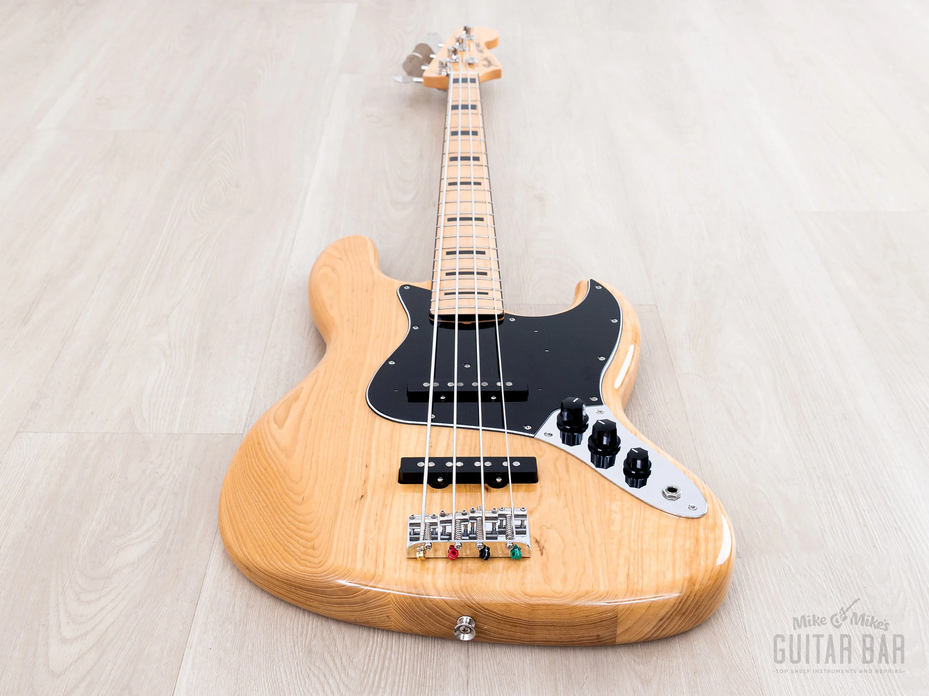 2013 Fender Jazz Bass '75 Vintage Reissue JB75 Natural Non-Catalog w/ Black Blocks + Binding, Japan MIJ - Image 11