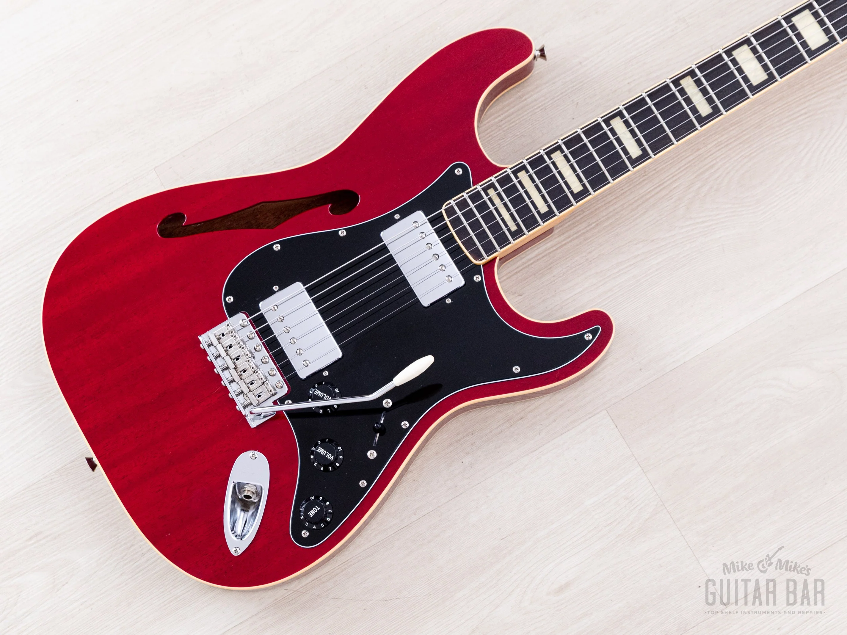 2013 Fender Stratocaster ST/HO/2H Mahogany Semi-Hollow Cherry HH Humbucker-Equipped w/ Case, Japan MIJ