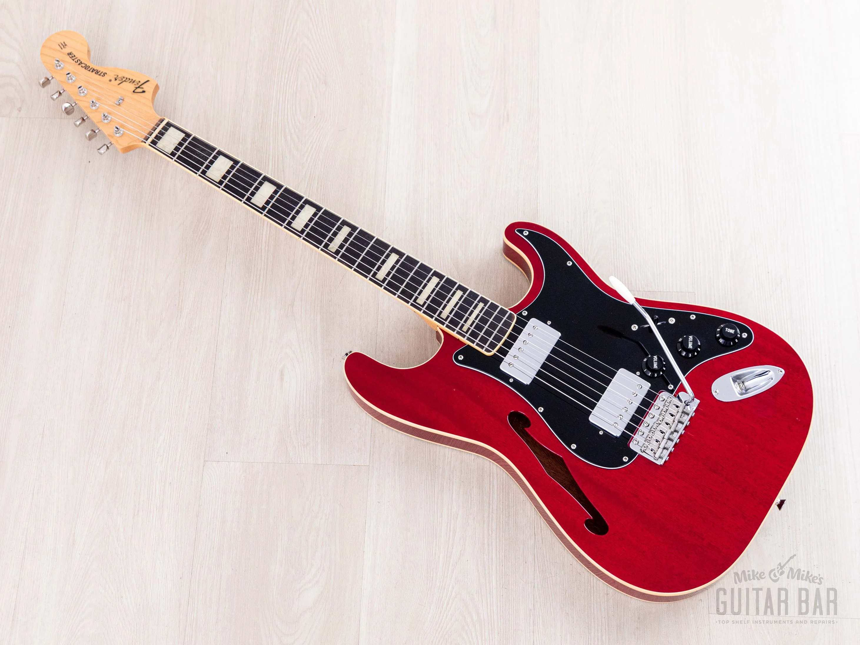 2013 Fender Stratocaster ST/HO/2H Mahogany Semi-Hollow Cherry HH Humbucker-Equipped w/ Case, Japan MIJ - Image 11