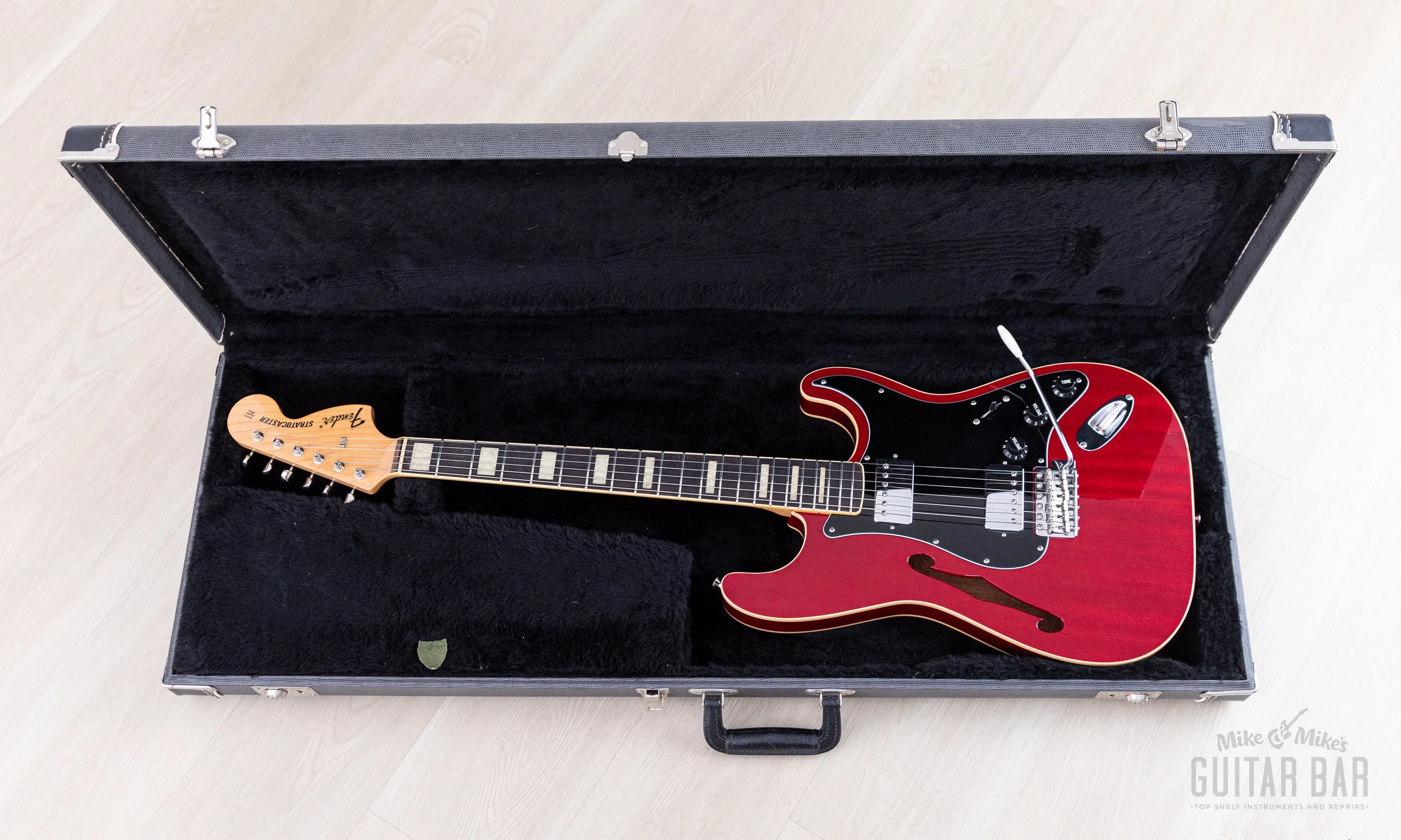 2013 Fender Stratocaster ST/HO/2H Mahogany Semi-Hollow Cherry HH Humbucker-Equipped w/ Case, Japan MIJ - Image 16