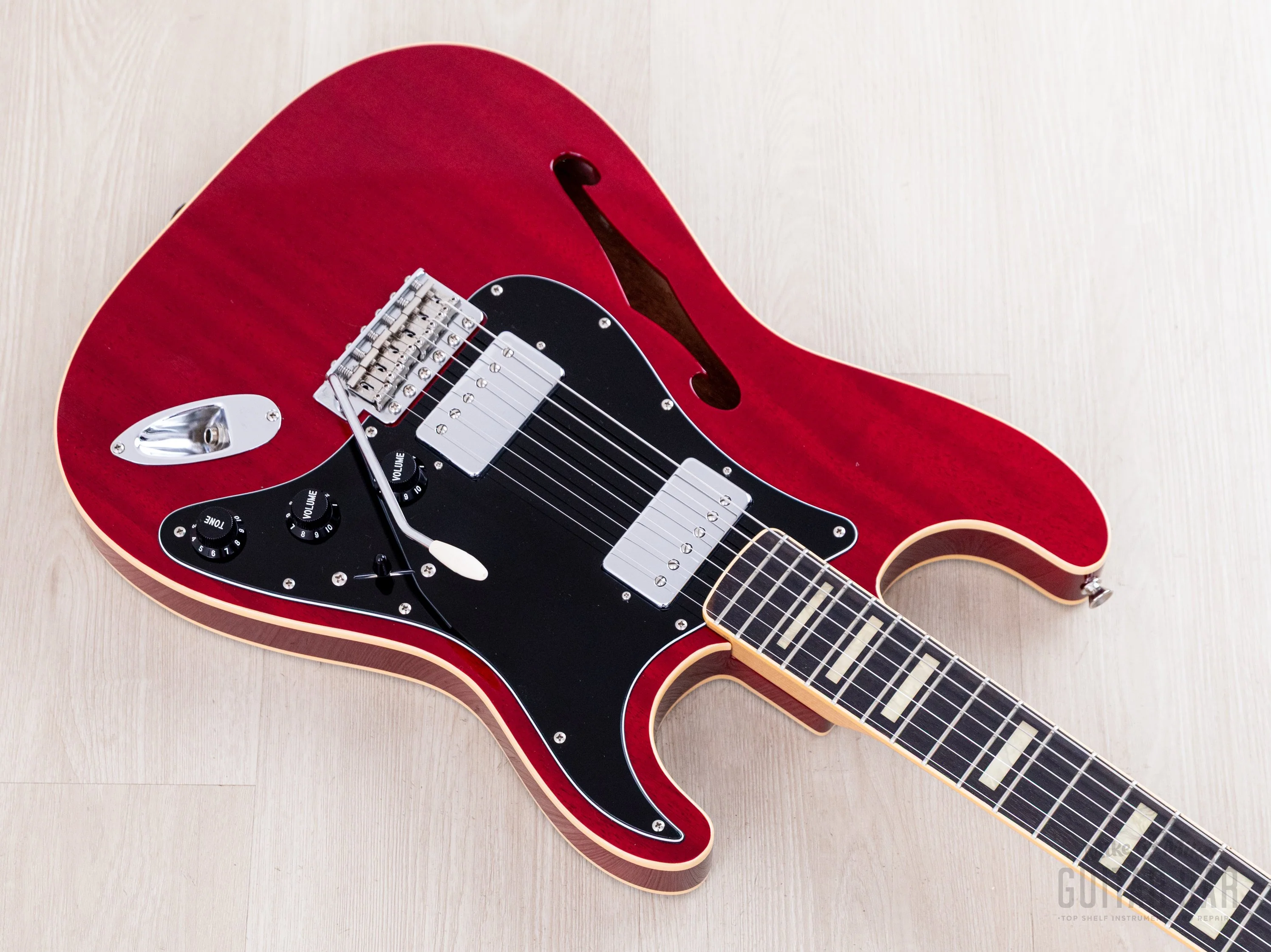 2013 Fender Stratocaster ST/HO/2H Mahogany Semi-Hollow Cherry HH Humbucker-Equipped w/ Case, Japan MIJ - Image 8