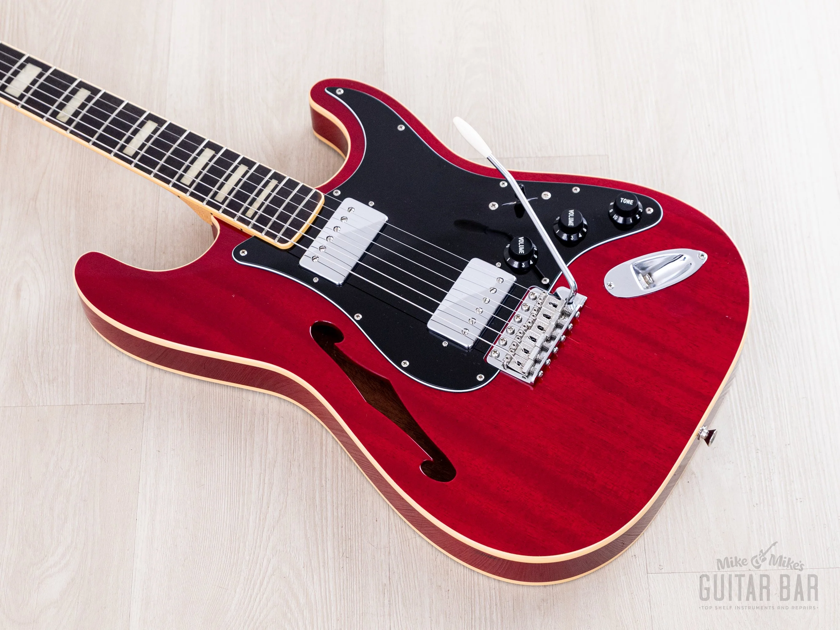 2013 Fender Stratocaster ST/HO/2H Mahogany Semi-Hollow Cherry HH Humbucker-Equipped w/ Case, Japan MIJ - Image 9