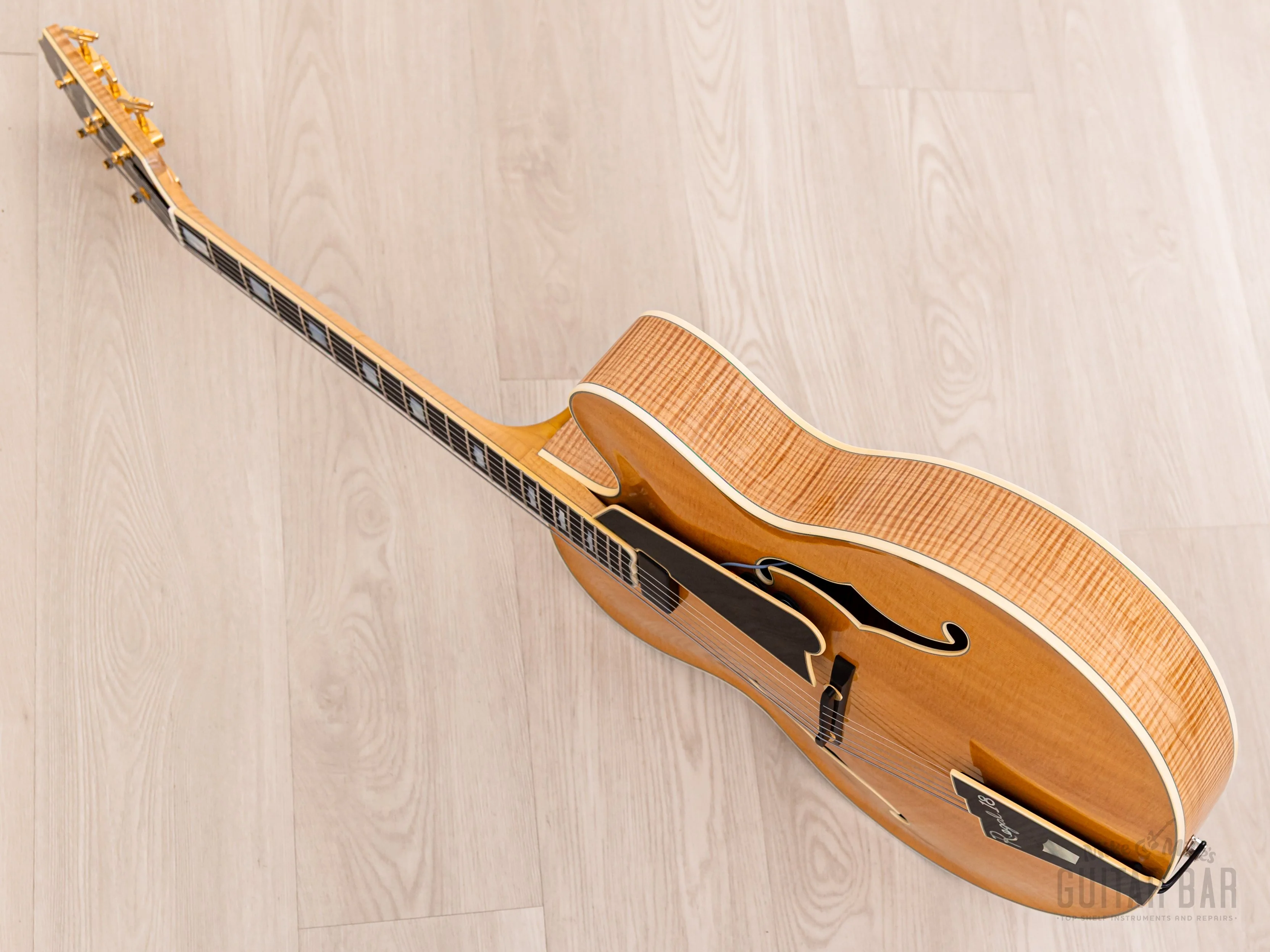 2014 Hopkins Monarch Regal 18 Carved Top Cutaway Archtop Blonde w/ Kent Armstrong, Case & Hangta - Image 14