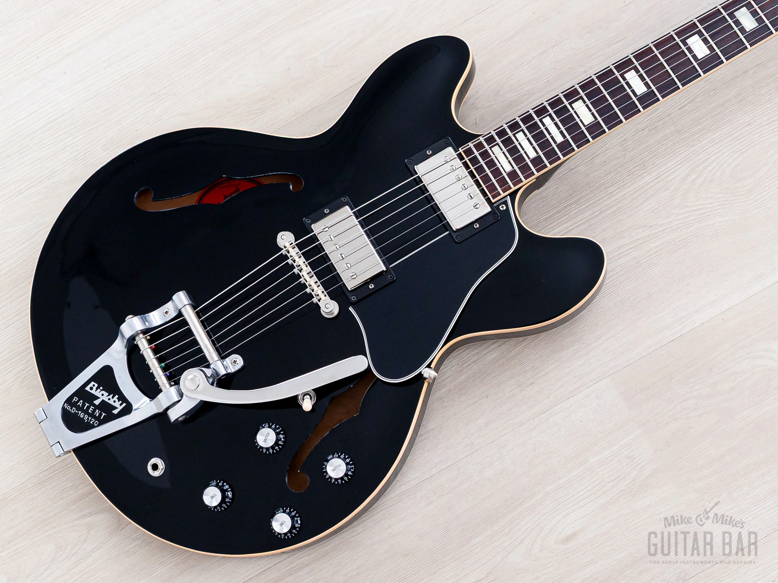 2015 Gibson Memphis ES-330L Humbucker Fully Hollow Thinline Guitar Ebony w/ MHS PAF Humbuckers, CoA & Case