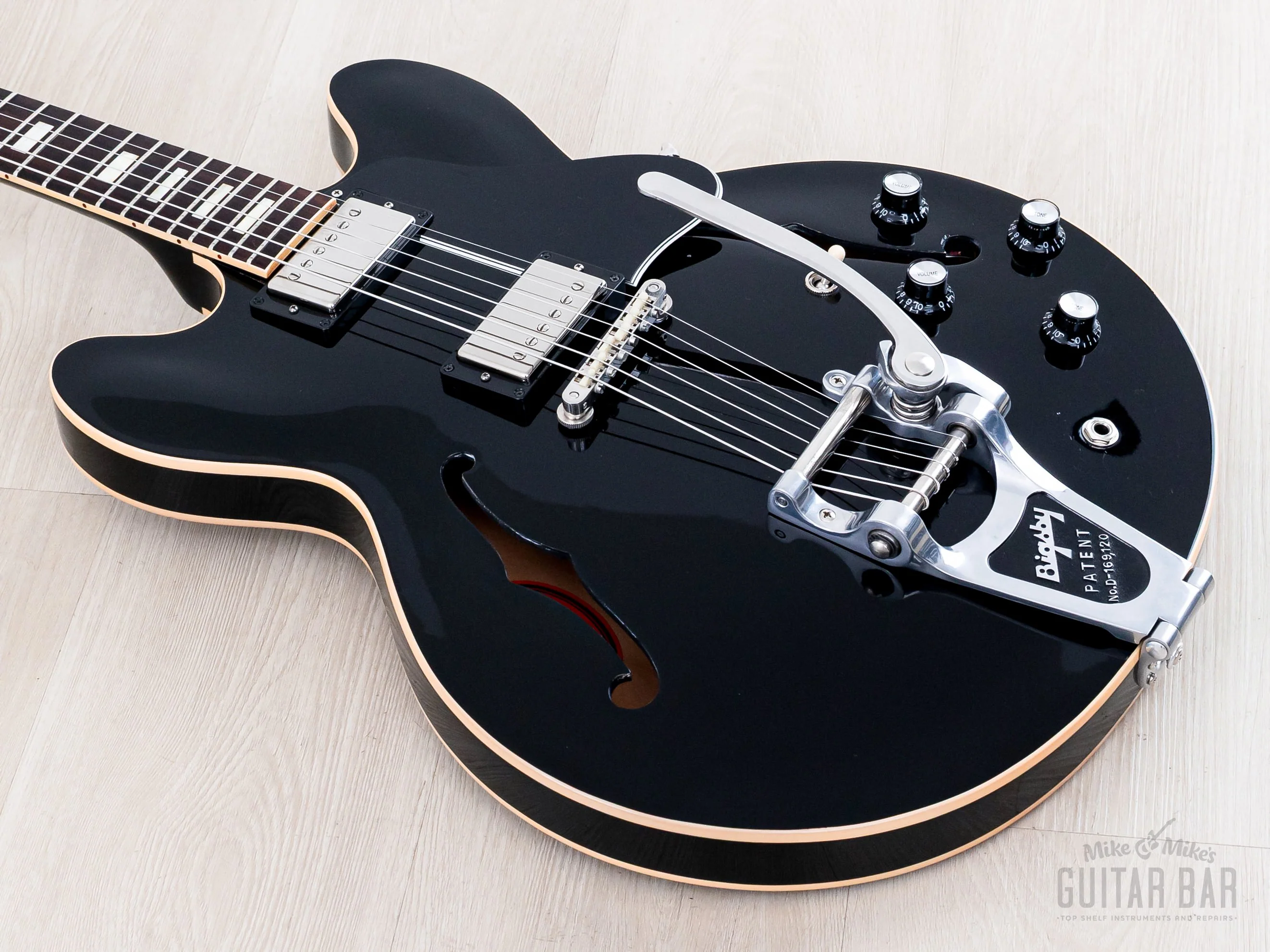 2015 Gibson Memphis ES-330L Humbucker Fully Hollow Thinline Guitar Ebony w/ MHS PAF Humbuckers, CoA & Case - Image 11