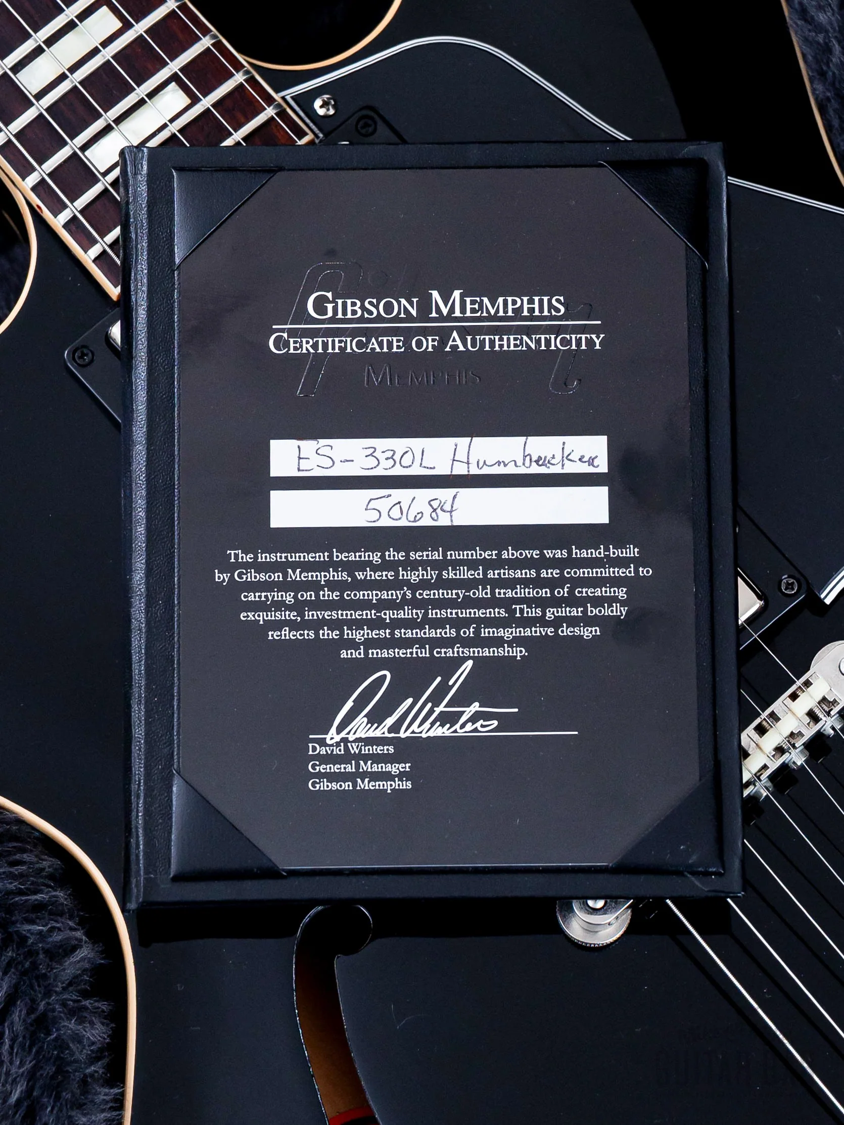 2015 Gibson Memphis ES-330L Humbucker Fully Hollow Thinline Guitar Ebony w/ MHS PAF Humbuckers, CoA & Case - Image 20