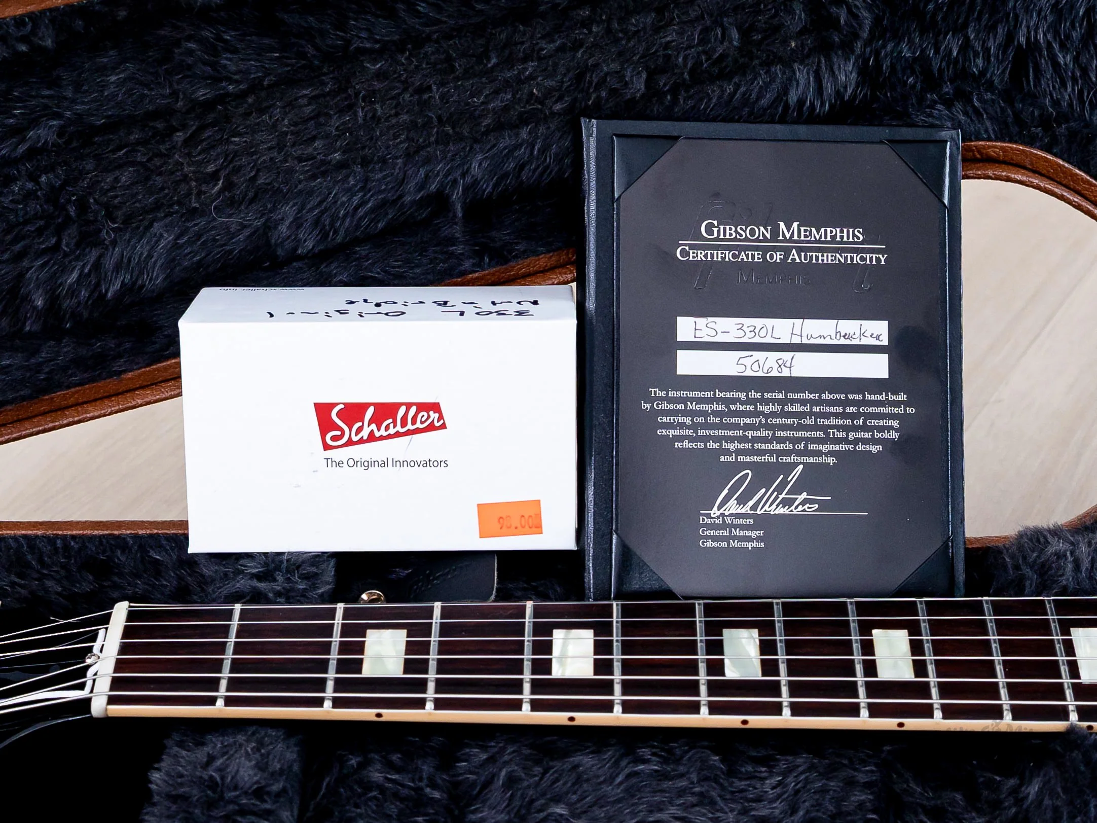 2015 Gibson Memphis ES-330L Humbucker Fully Hollow Thinline Guitar Ebony w/ MHS PAF Humbuckers, CoA & Case - Image 21