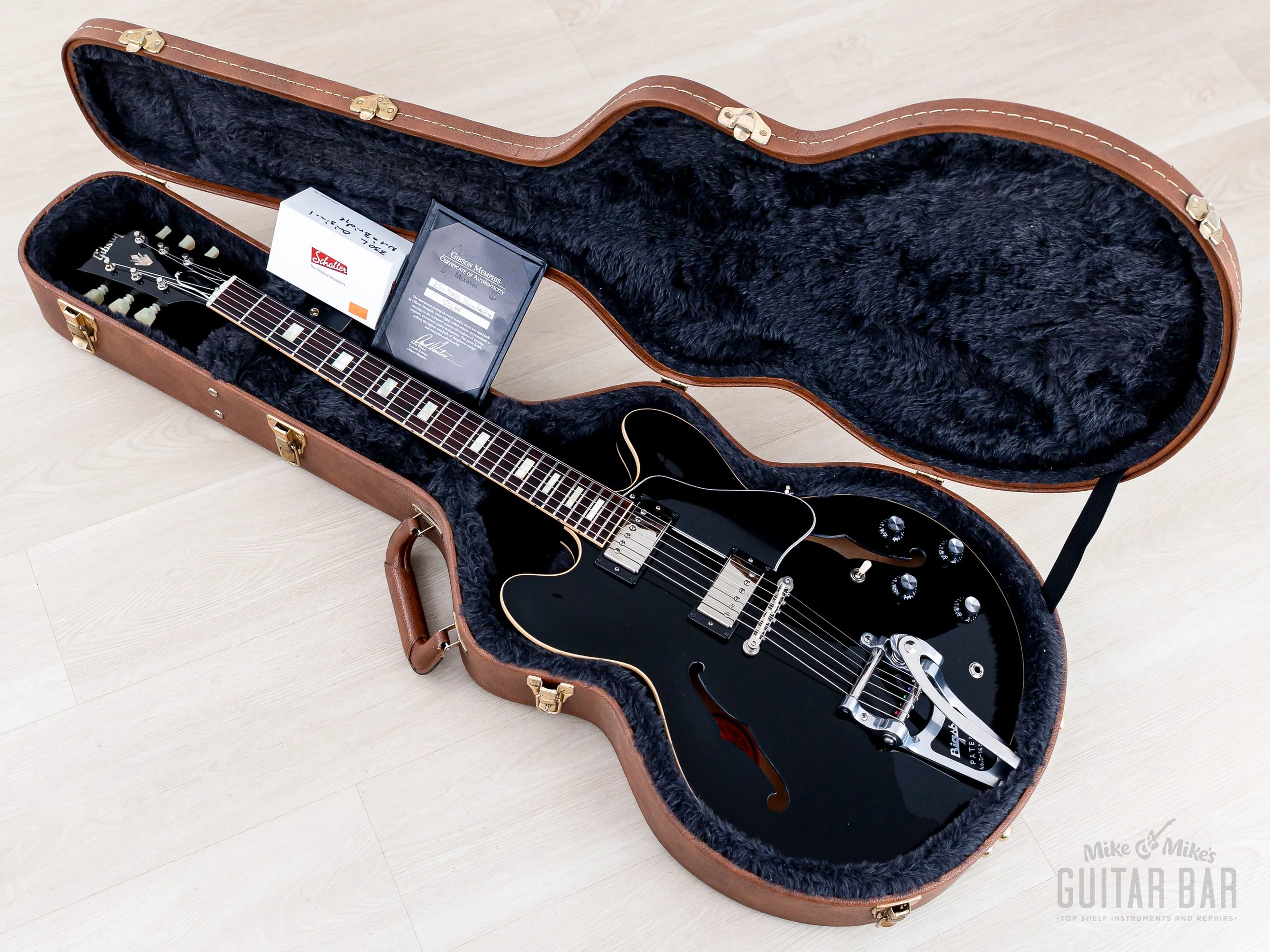 2015 Gibson Memphis ES-330L Humbucker Fully Hollow Thinline Guitar Ebony w/ MHS PAF Humbuckers, CoA & Case - Image 22