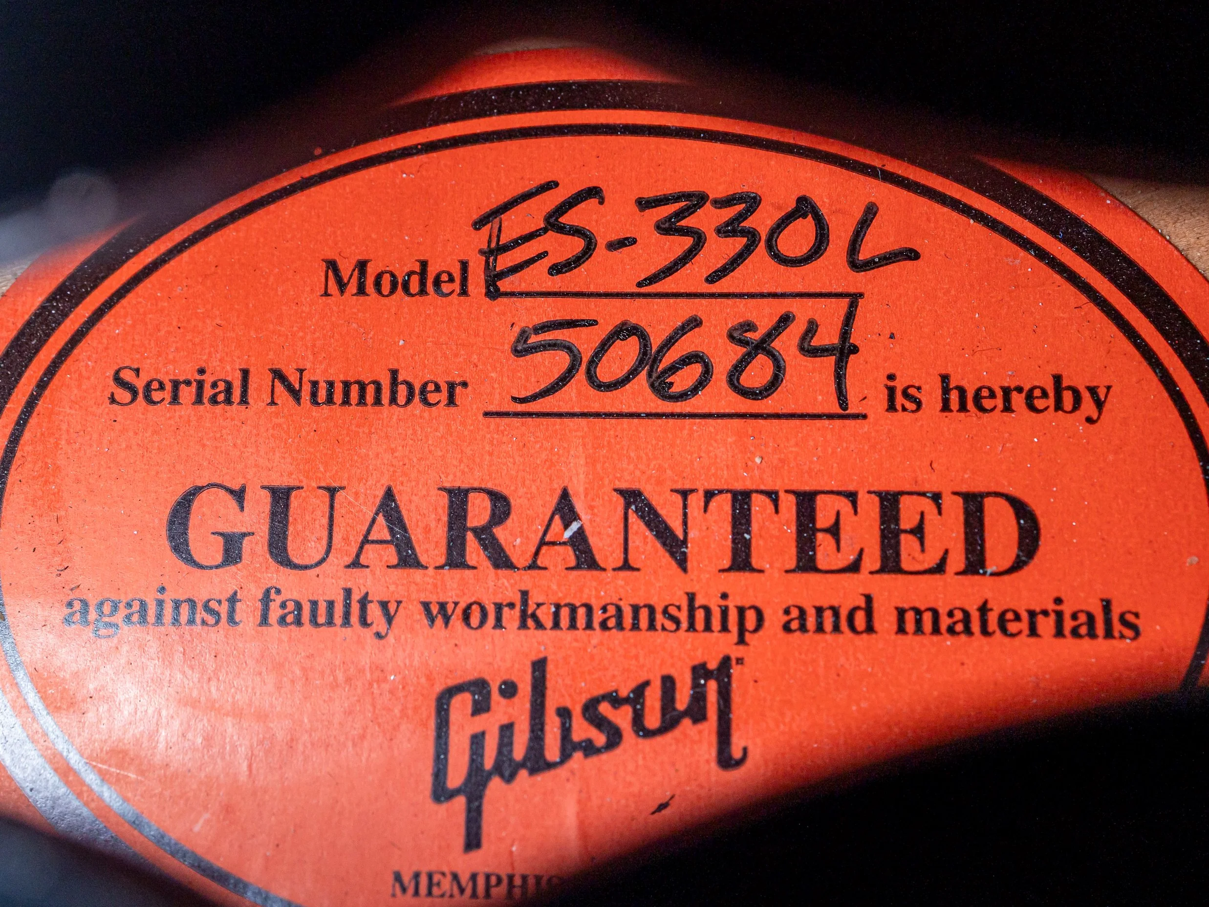 2015 Gibson Memphis ES-330L Humbucker Fully Hollow Thinline Guitar Ebony w/ MHS PAF Humbuckers, CoA & Case - Image 6