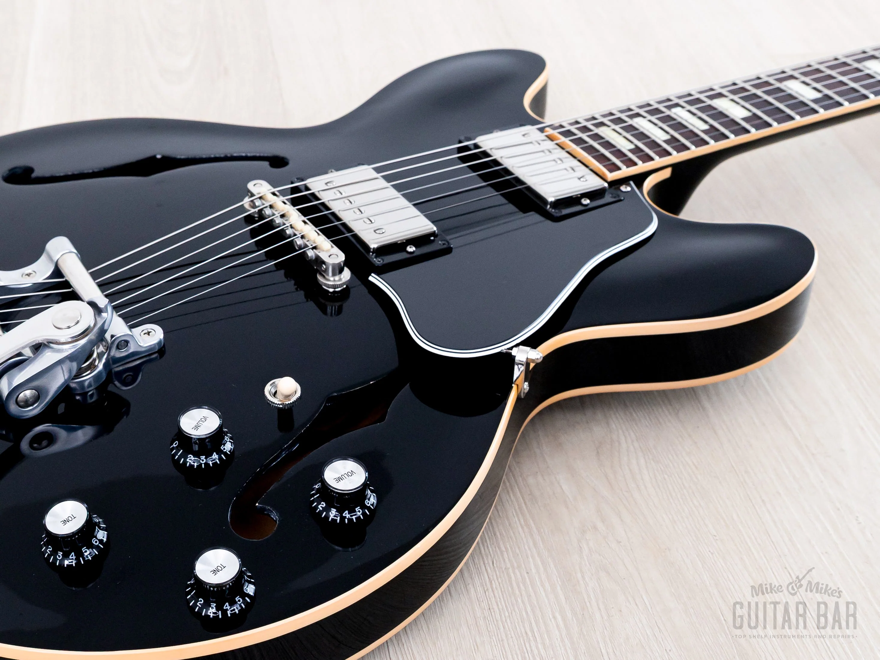 2015 Gibson Memphis ES-330L Humbucker Fully Hollow Thinline Guitar Ebony w/ MHS PAF Humbuckers, CoA & Case - Image 7