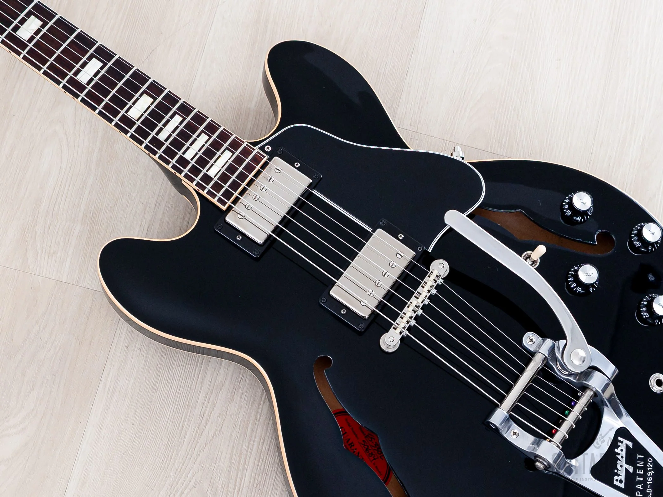 2015 Gibson Memphis ES-330L Humbucker Fully Hollow Thinline Guitar Ebony w/ MHS PAF Humbuckers, CoA & Case - Image 8