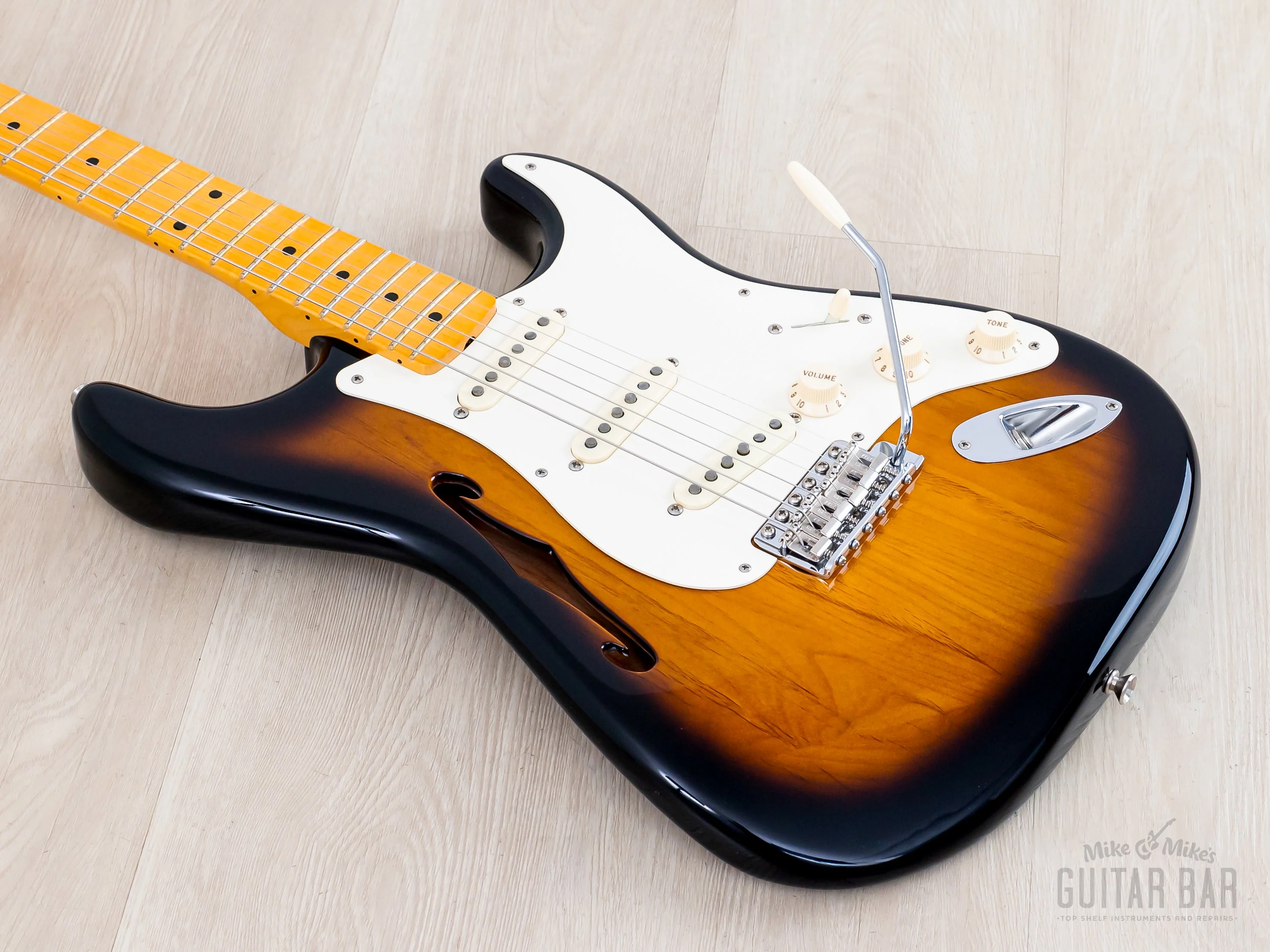 2018 Fender Eric Johnson Signature Stratocaster Thinline Sunburst w/ Case, Tags & CoA - Image 10