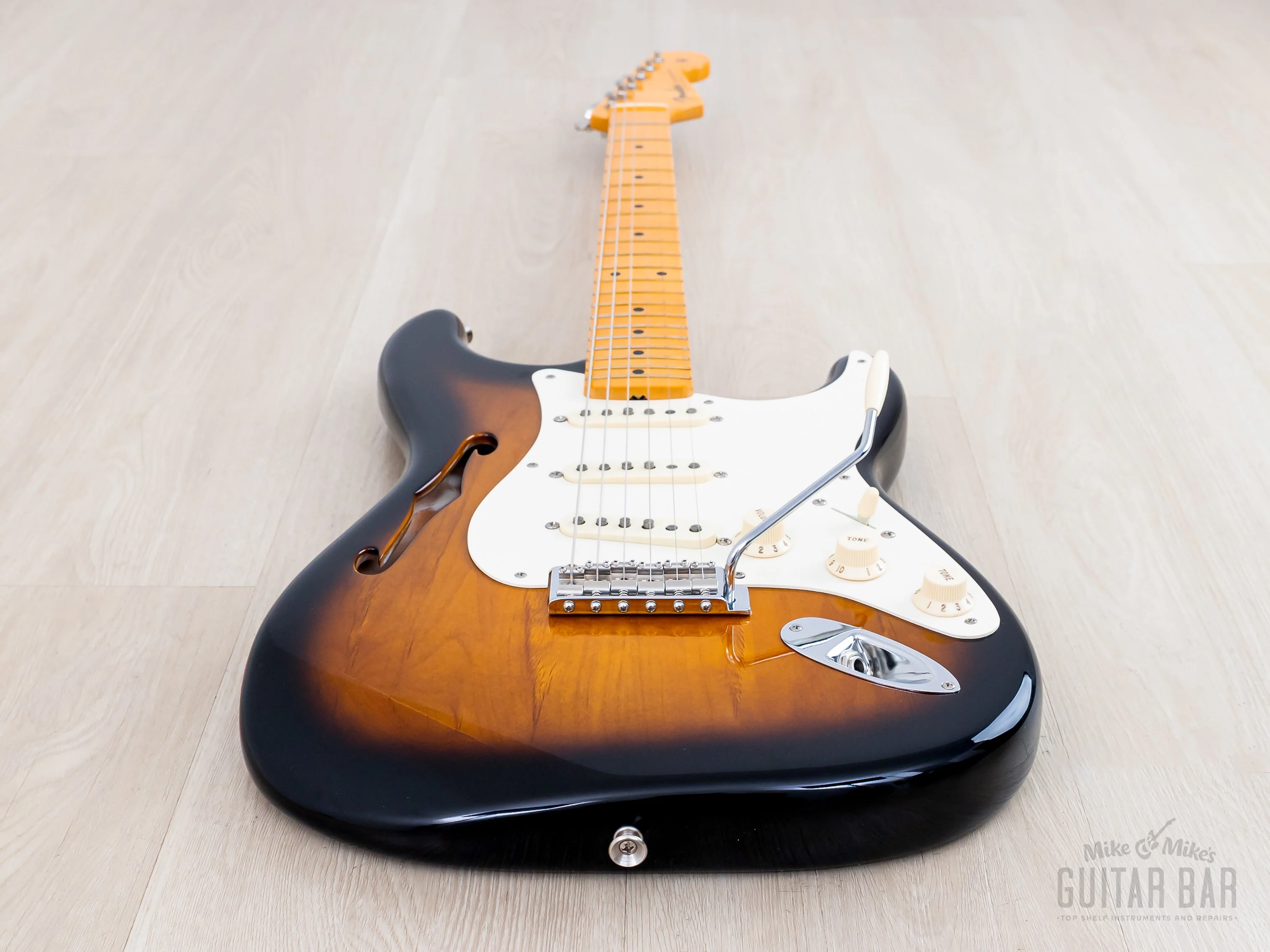 2018 Fender Eric Johnson Signature Stratocaster Thinline Sunburst w/ Case, Tags & CoA - Image 11