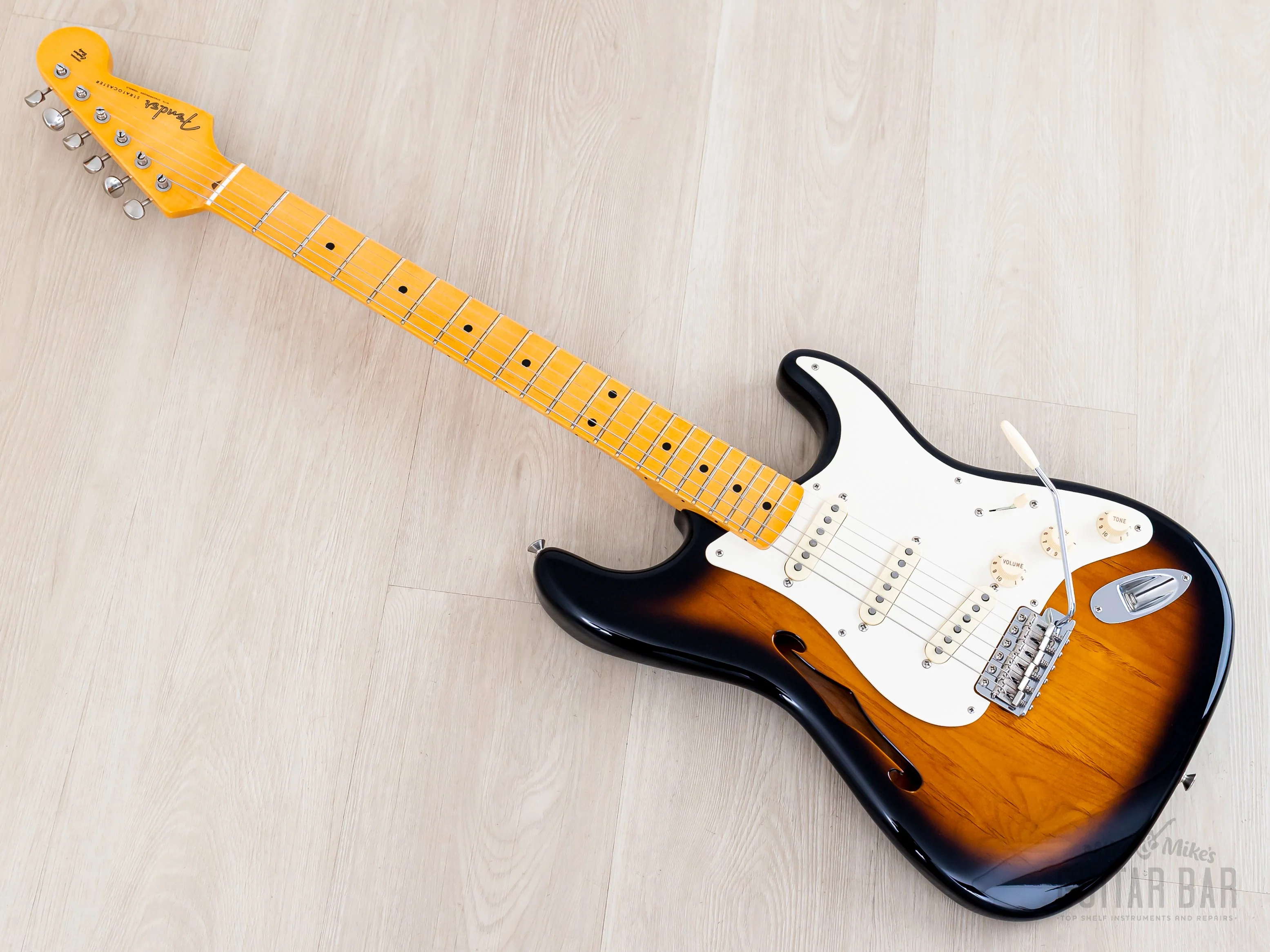 2018 Fender Eric Johnson Signature Stratocaster Thinline Sunburst w/ Case, Tags & CoA - Image 12