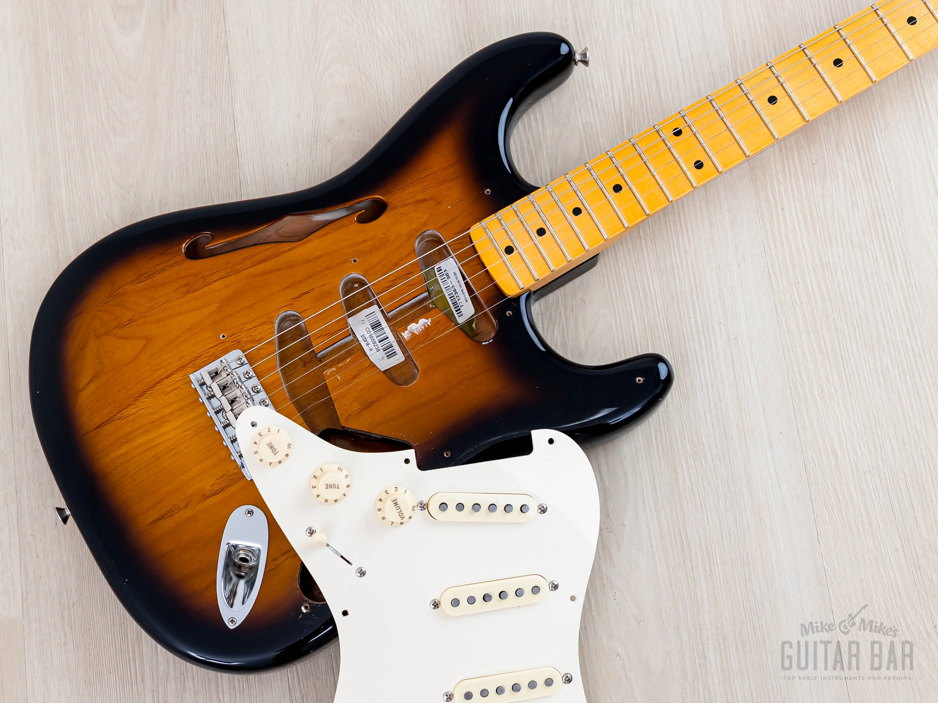 2018 Fender Eric Johnson Signature Stratocaster Thinline Sunburst w/ Case, Tags & CoA - Image 21