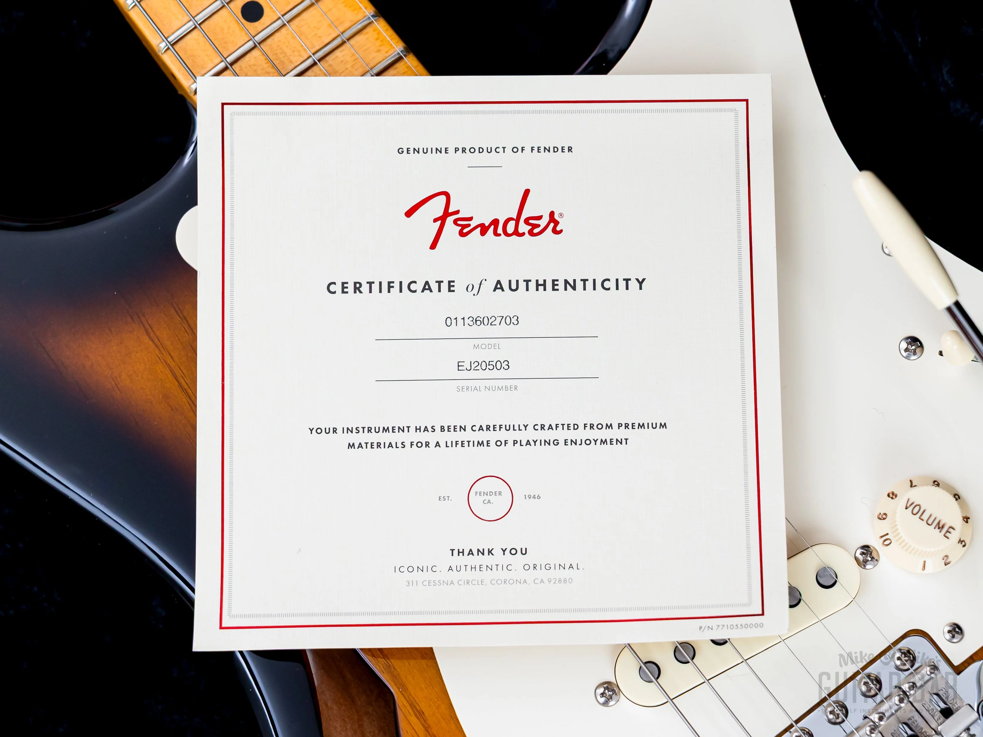 2018 Fender Eric Johnson Signature Stratocaster Thinline Sunburst w/ Case, Tags & CoA - Image 22
