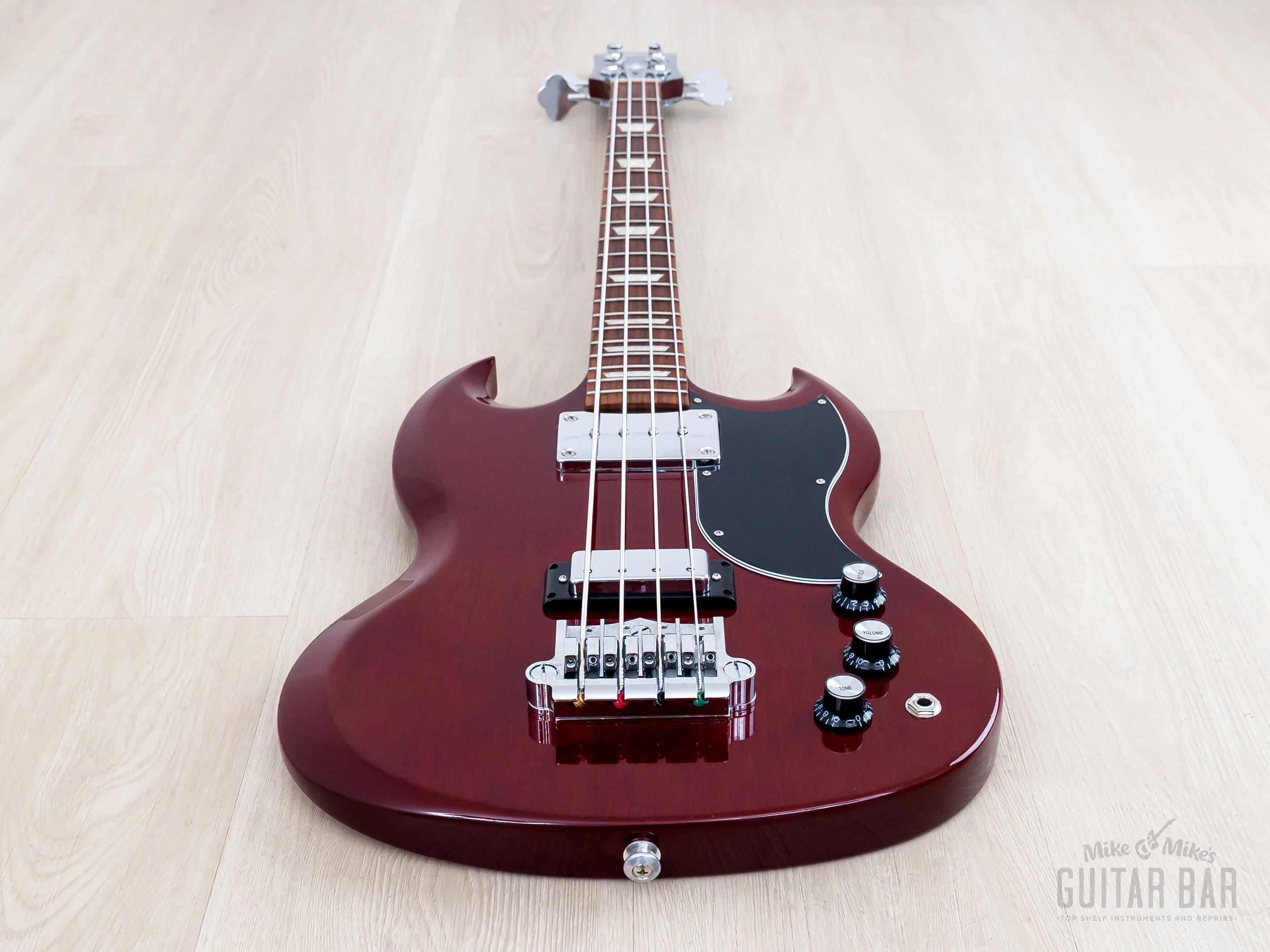 2018 Gibson SG Standard Bass Vintage Reissue EB-3 Gloss Cherry, Near-Mint w/ Case & Hangtags, Yamano - Image 11