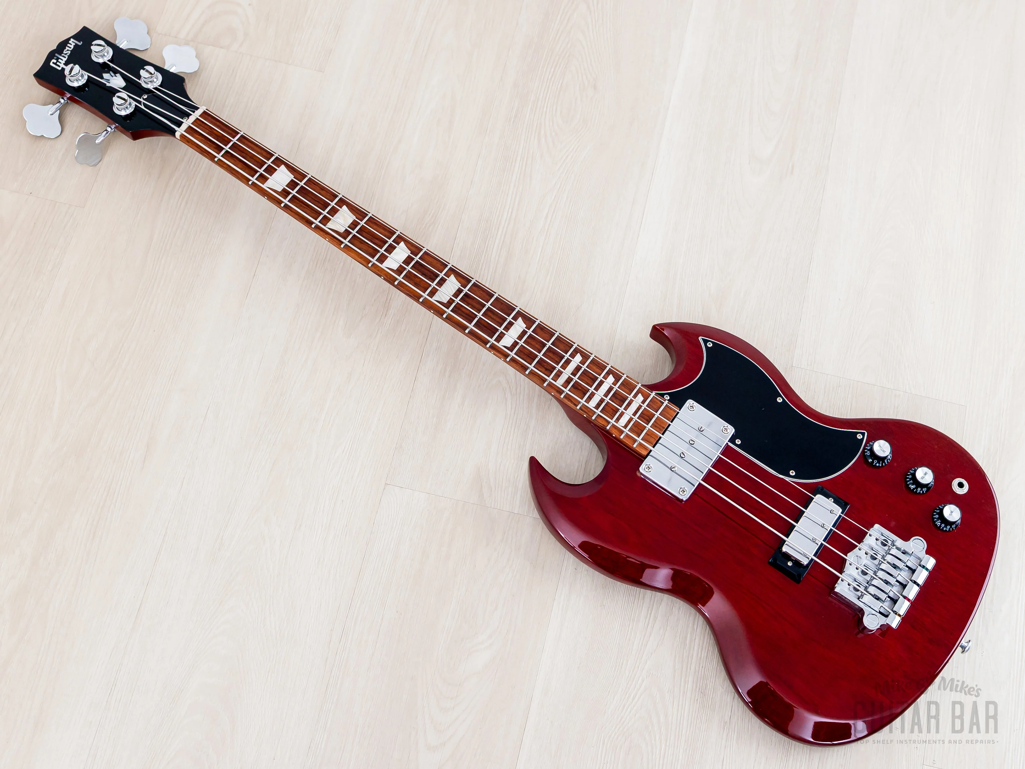 2018 Gibson SG Standard Bass Vintage Reissue EB-3 Gloss Cherry, Near-Mint w/ Case & Hangtags, Yamano - Image 12