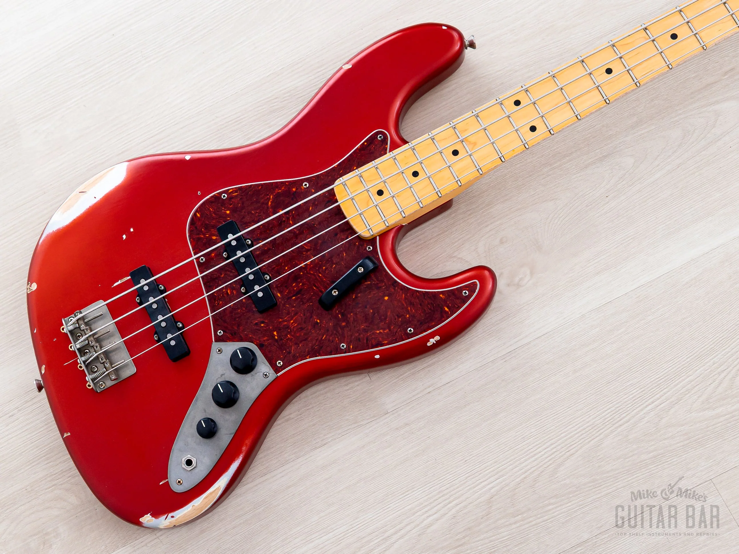 2018 Nash Guitars JB63 Jazz Bass Candy Apple Red Medium Aging, Mint w/ Lollar Pickups, Case, Hangtag