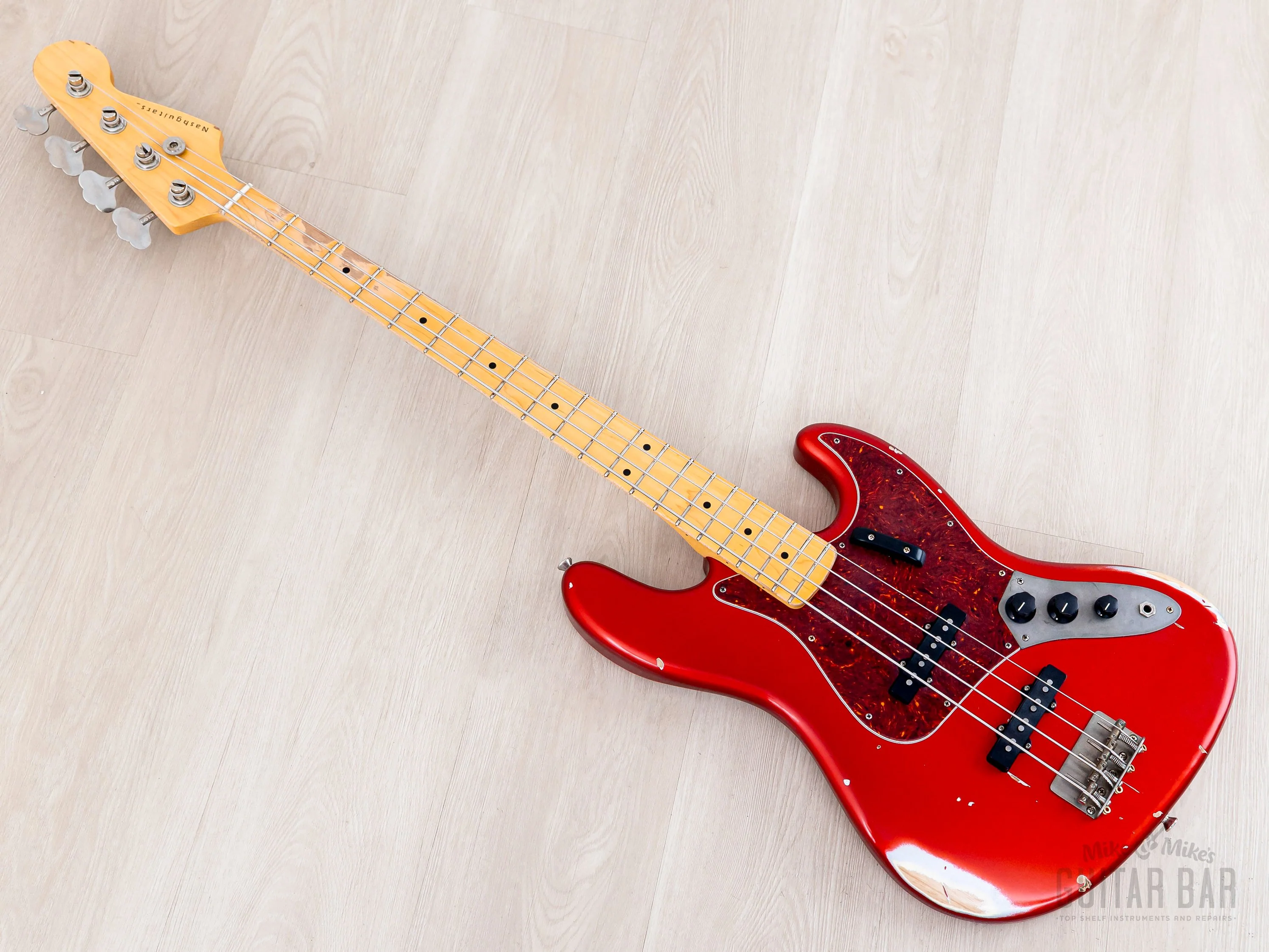 2018 Nash Guitars JB63 Jazz Bass Candy Apple Red Medium Aging, Mint w/ Lollar Pickups, Case, Hangtag - Image 11