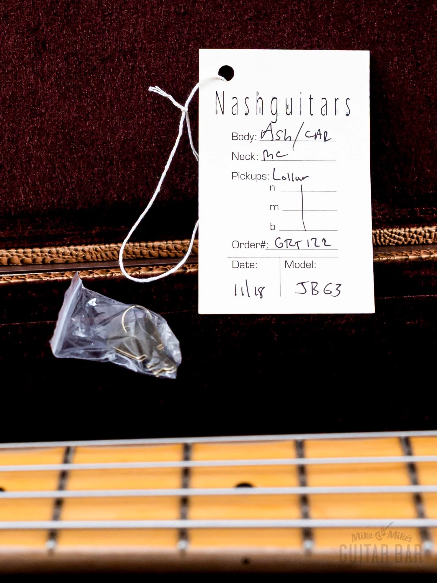 2018 Nash Guitars JB63 Jazz Bass Candy Apple Red Medium Aging, Mint w/ Lollar Pickups, Case, Hangtag - Image 15