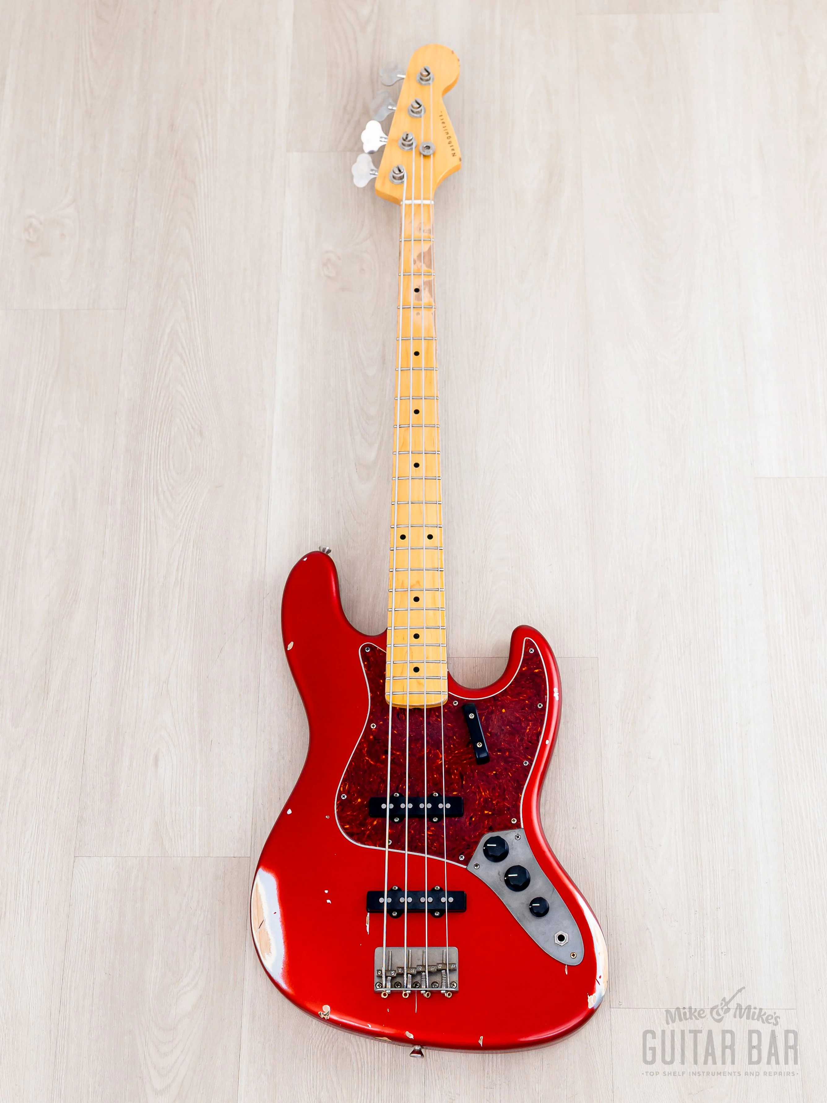 2018 Nash Guitars JB63 Jazz Bass Candy Apple Red Medium Aging, Mint w/ Lollar Pickups, Case, Hangtag - Image 2