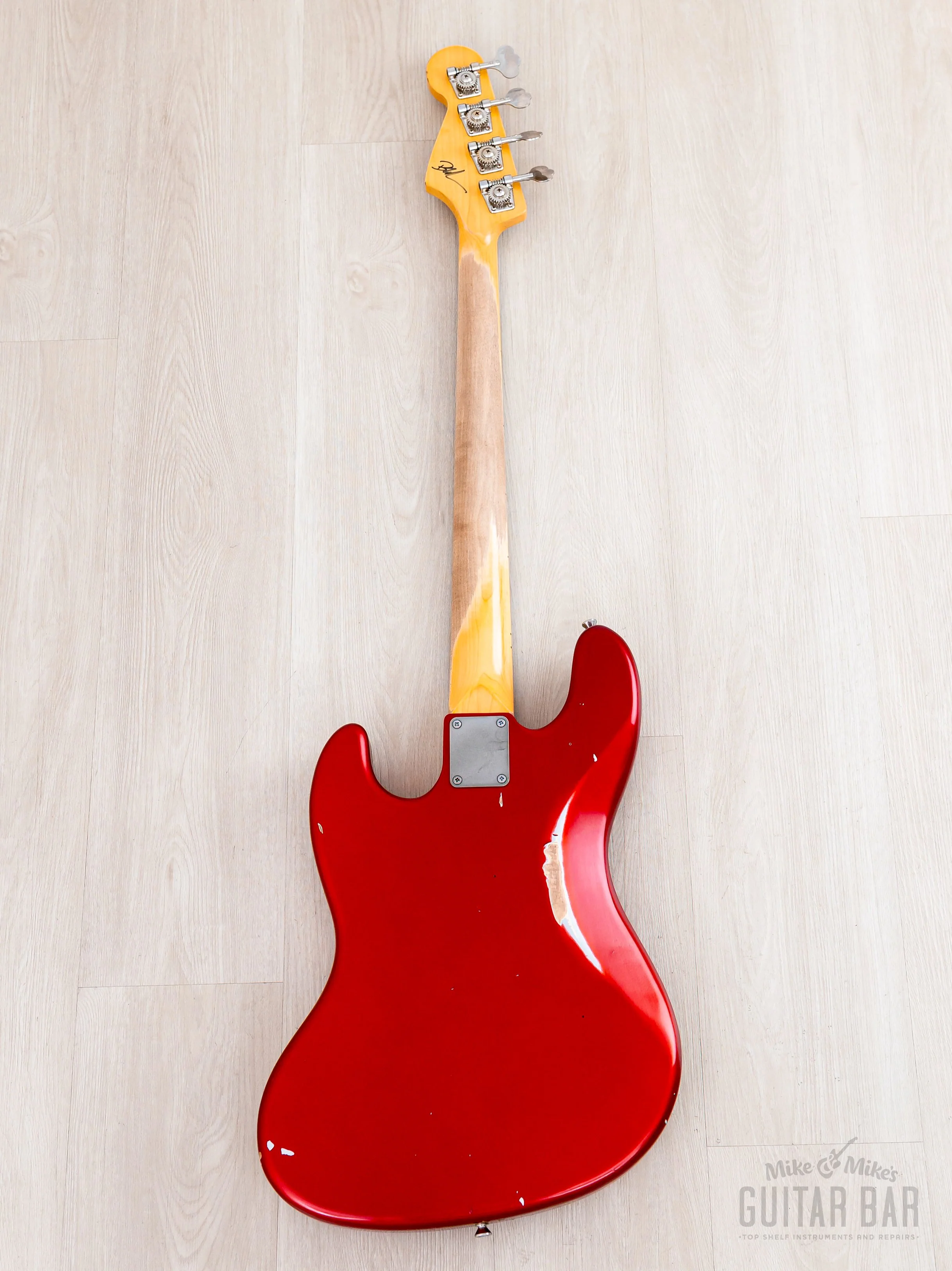 2018 Nash Guitars JB63 Jazz Bass Candy Apple Red Medium Aging, Mint w/ Lollar Pickups, Case, Hangtag - Image 3