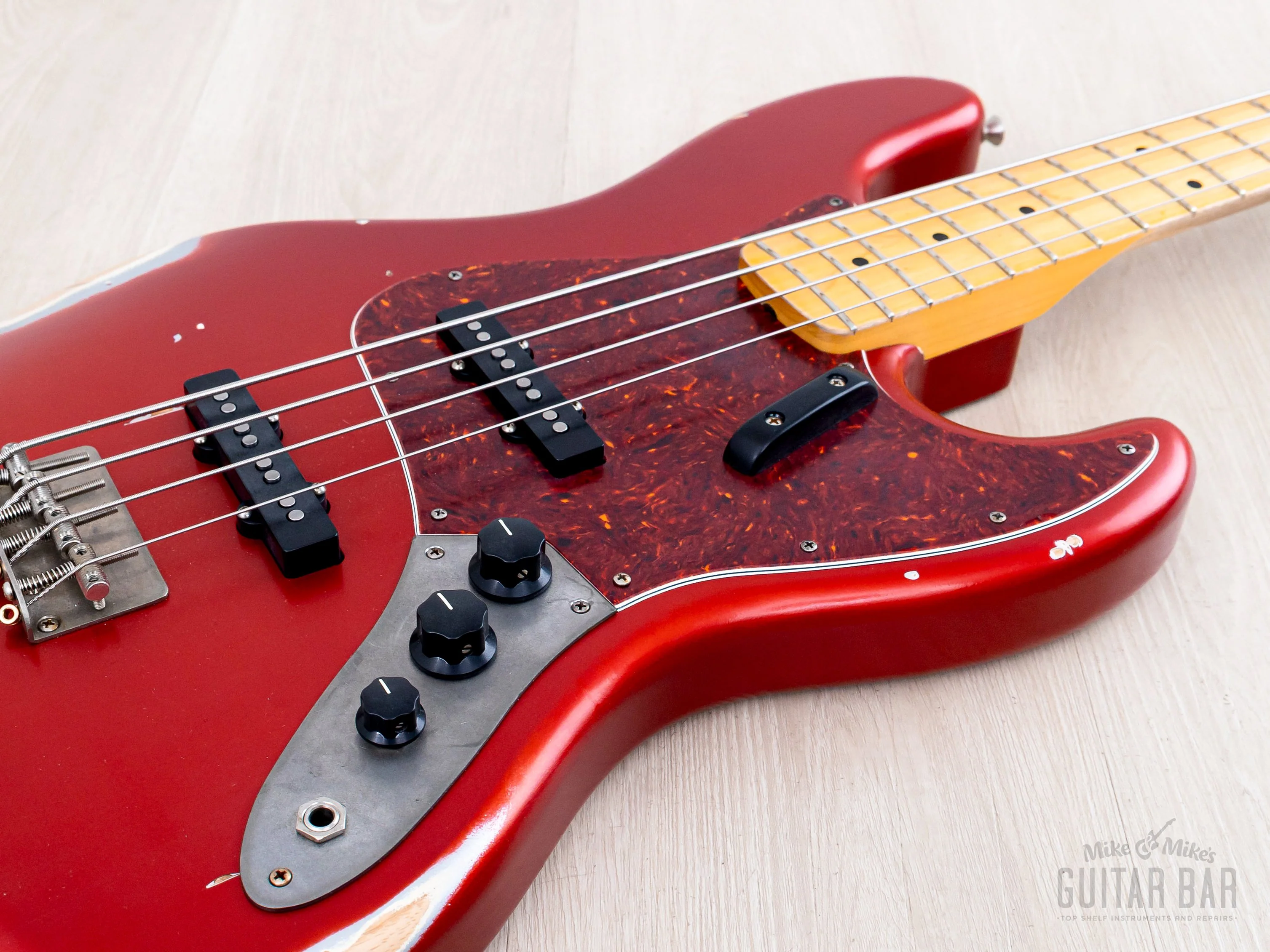 2018 Nash Guitars JB63 Jazz Bass Candy Apple Red Medium Aging, Mint w/ Lollar Pickups, Case, Hangtag - Image 6