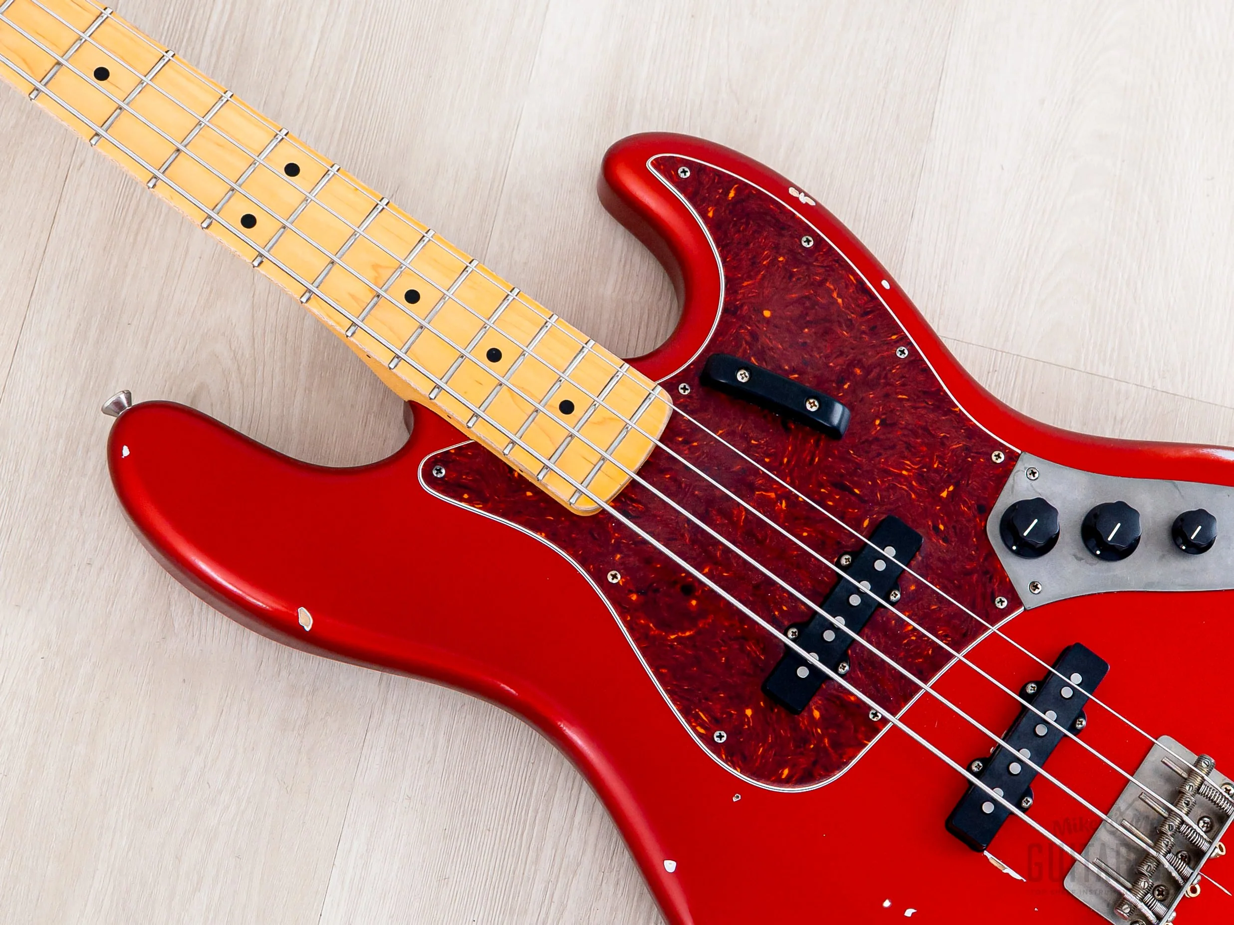 2018 Nash Guitars JB63 Jazz Bass Candy Apple Red Medium Aging, Mint w/ Lollar Pickups, Case, Hangtag - Image 7