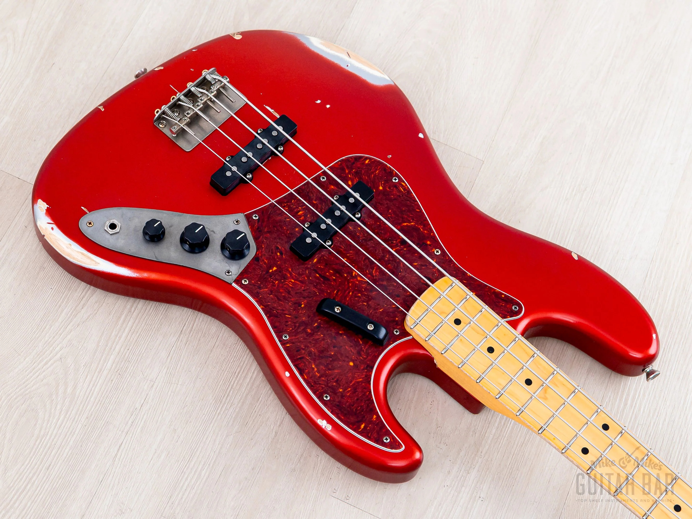 2018 Nash Guitars JB63 Jazz Bass Candy Apple Red Medium Aging, Mint w/ Lollar Pickups, Case, Hangtag - Image 8