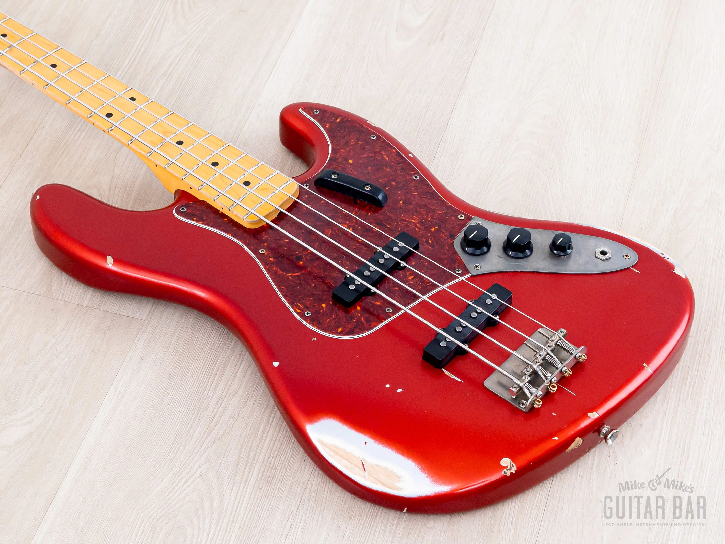 2018 Nash Guitars JB63 Jazz Bass Candy Apple Red Medium Aging, Mint w/ Lollar Pickups, Case, Hangtag - Image 9