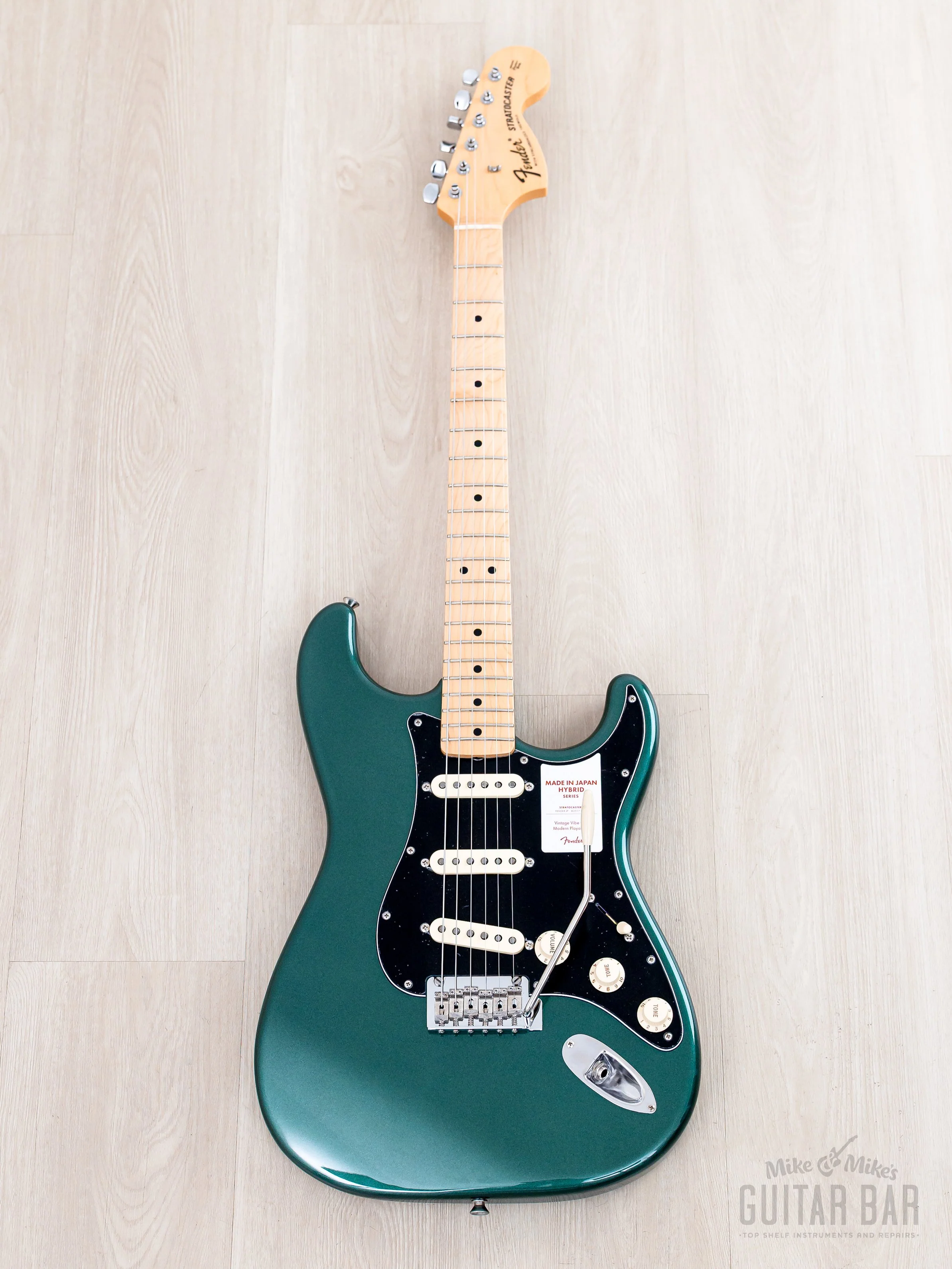 2019 Fender Hybrid 68 Stratocaster Sherwood Green, Mint w/ Pure Vintage USA Pickups & Hangtags, Japan MIJ - Image 2