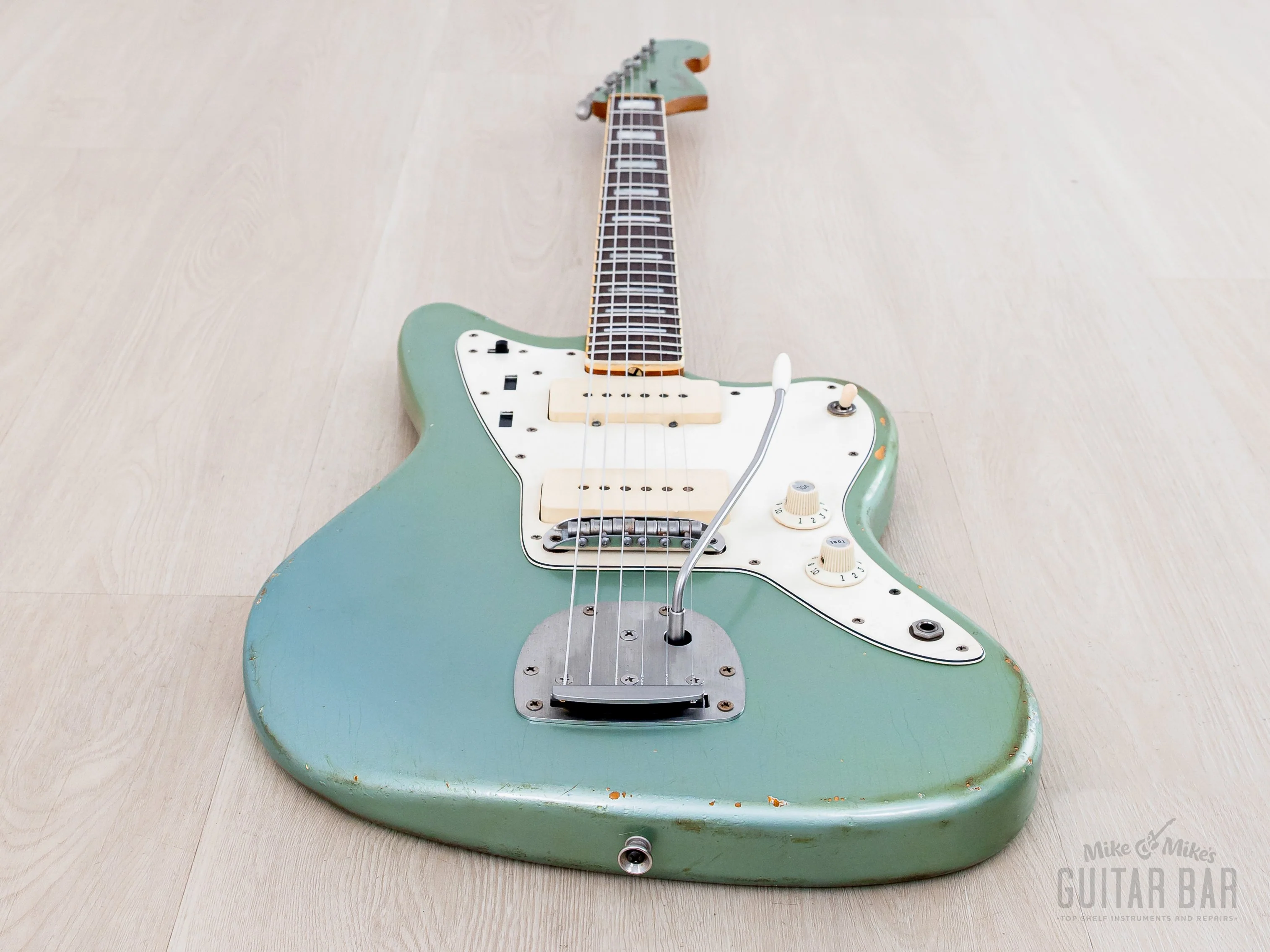 2020 Danocaster Offset Ice Blue + Headstock w/ Blocks & Binding, Mastery & StayTrem, Case - Image 11