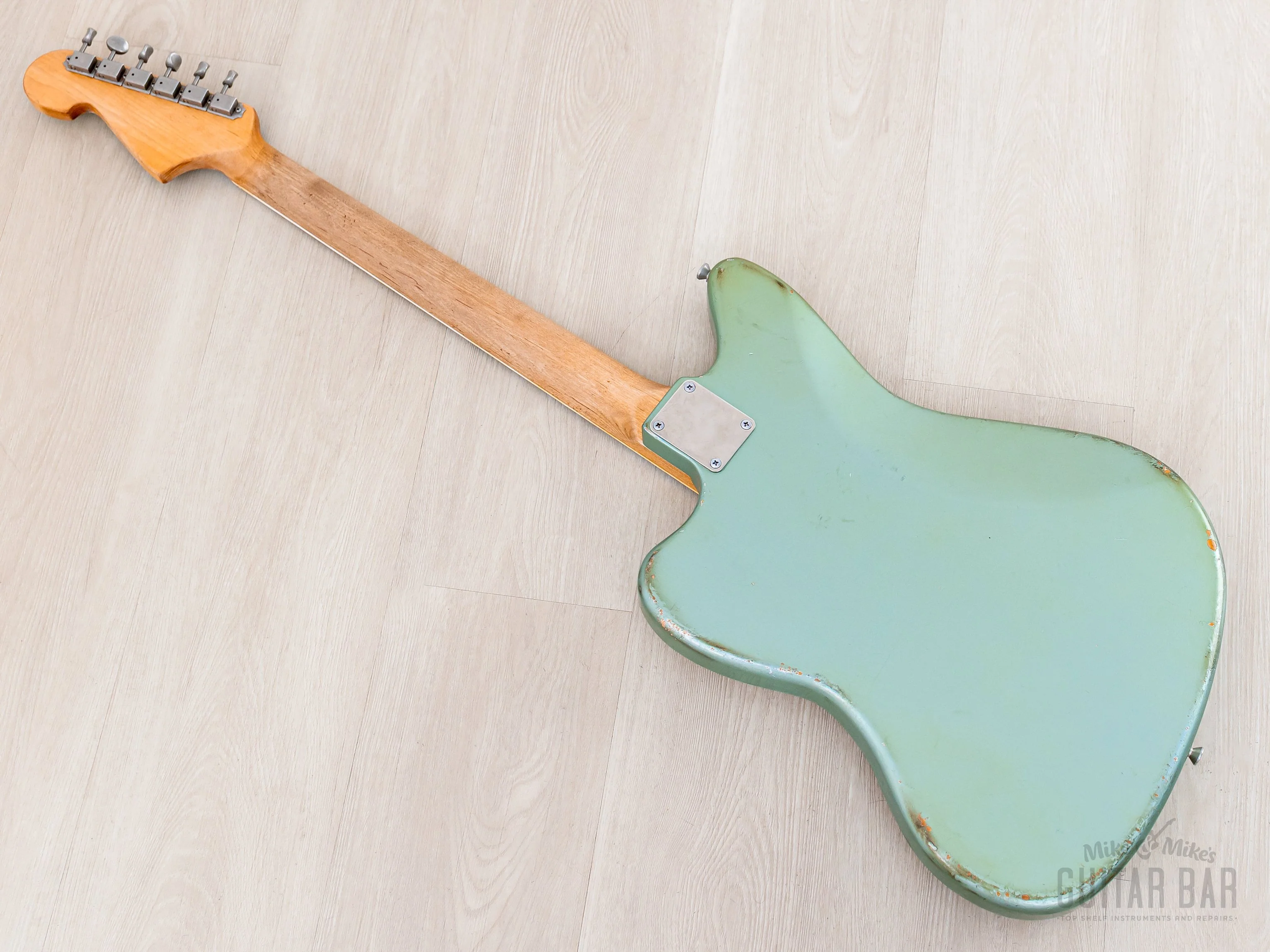 2020 Danocaster Offset Ice Blue + Headstock w/ Blocks & Binding, Mastery & StayTrem, Case - Image 13