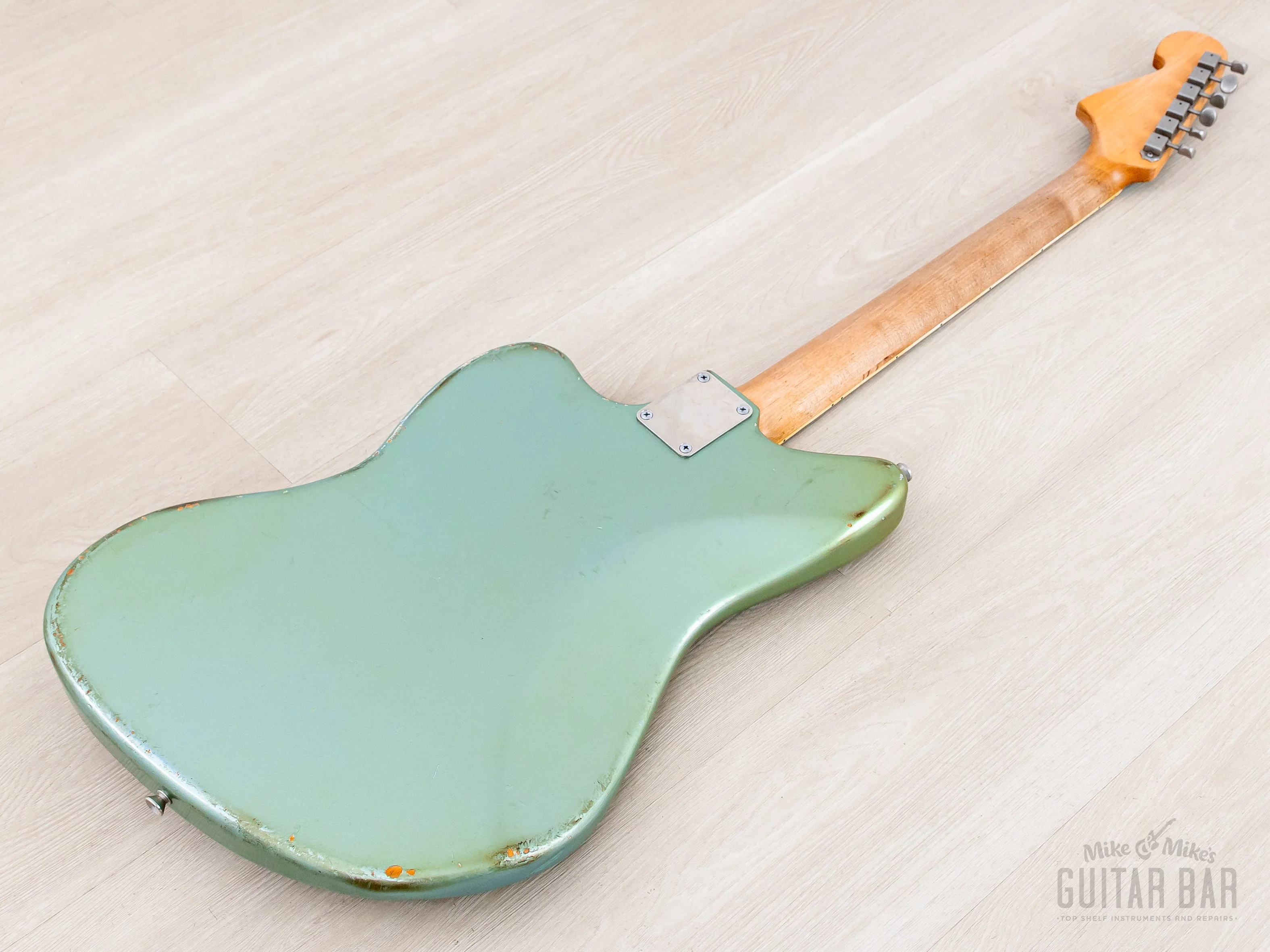 2020 Danocaster Offset Ice Blue + Headstock w/ Blocks & Binding, Mastery & StayTrem, Case - Image 14