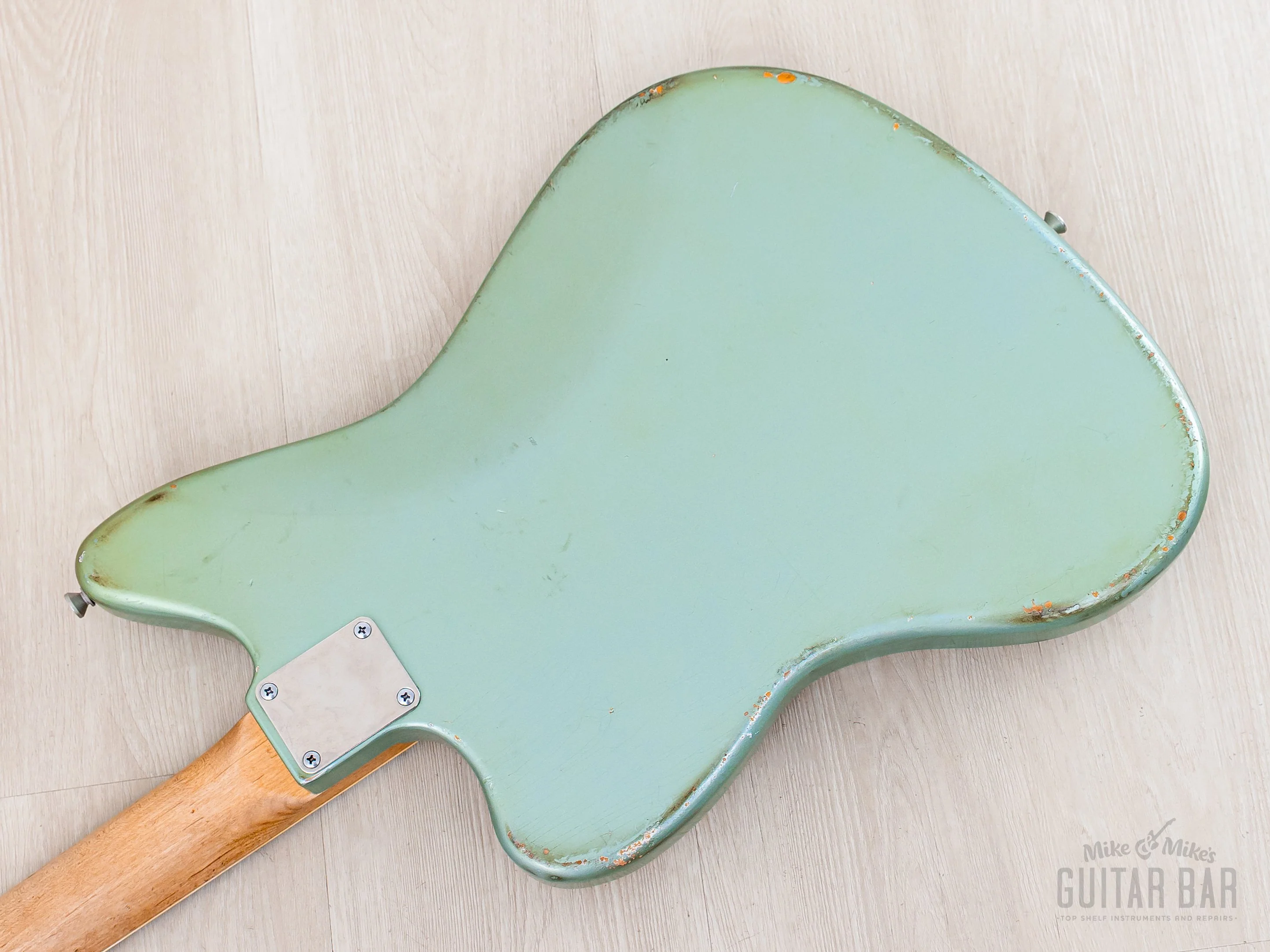 2020 Danocaster Offset Ice Blue + Headstock w/ Blocks & Binding, Mastery & StayTrem, Case - Image 15