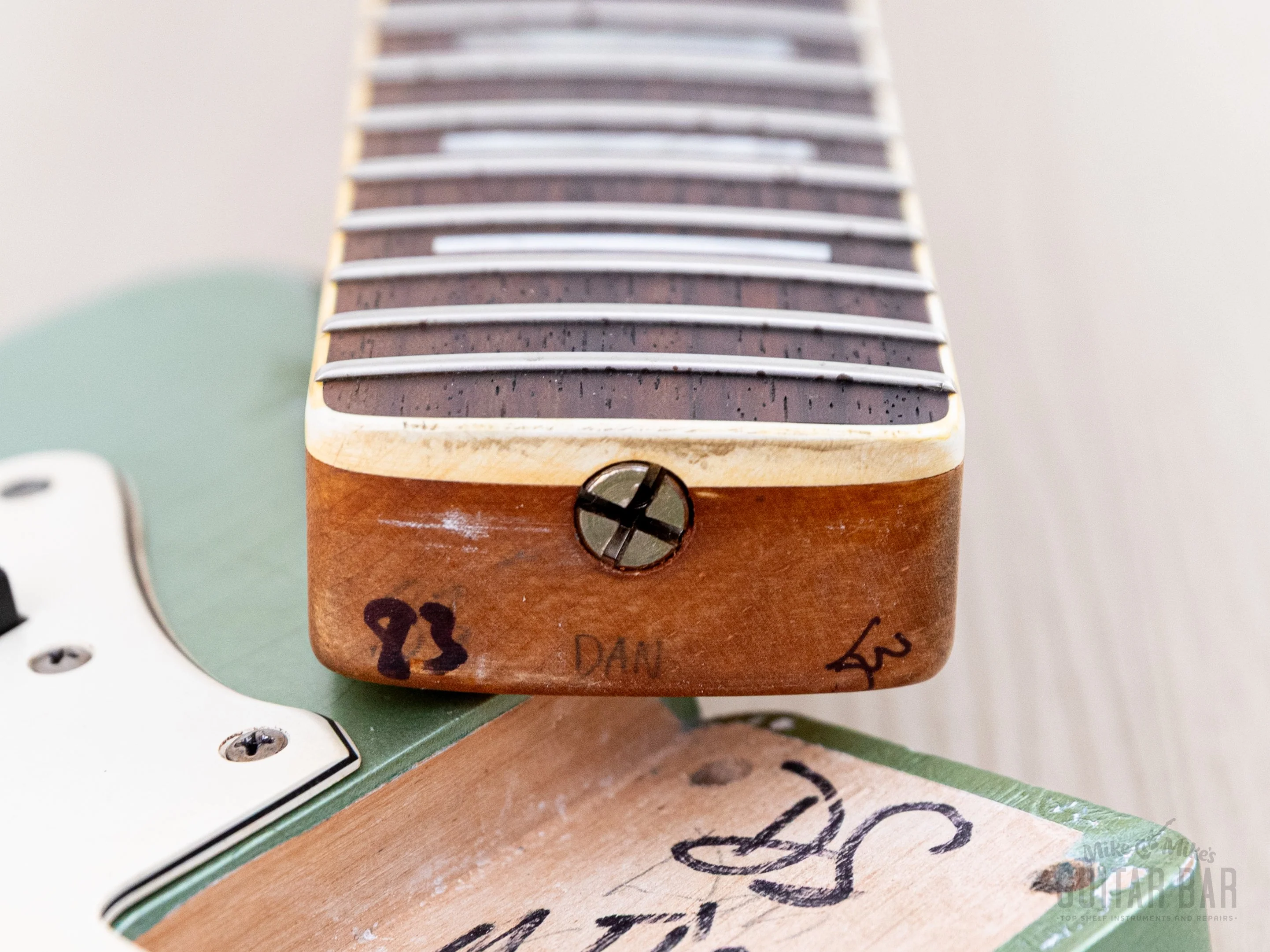 2020 Danocaster Offset Ice Blue + Headstock w/ Blocks & Binding, Mastery & StayTrem, Case - Image 17